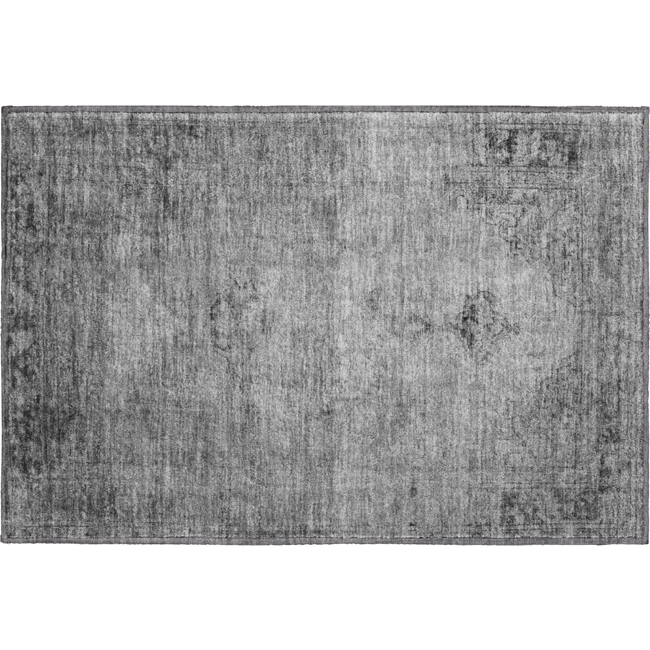 Seville Machine Washable Traditional Gray Rug 1'8" x 2'6" #shape_Rectangle