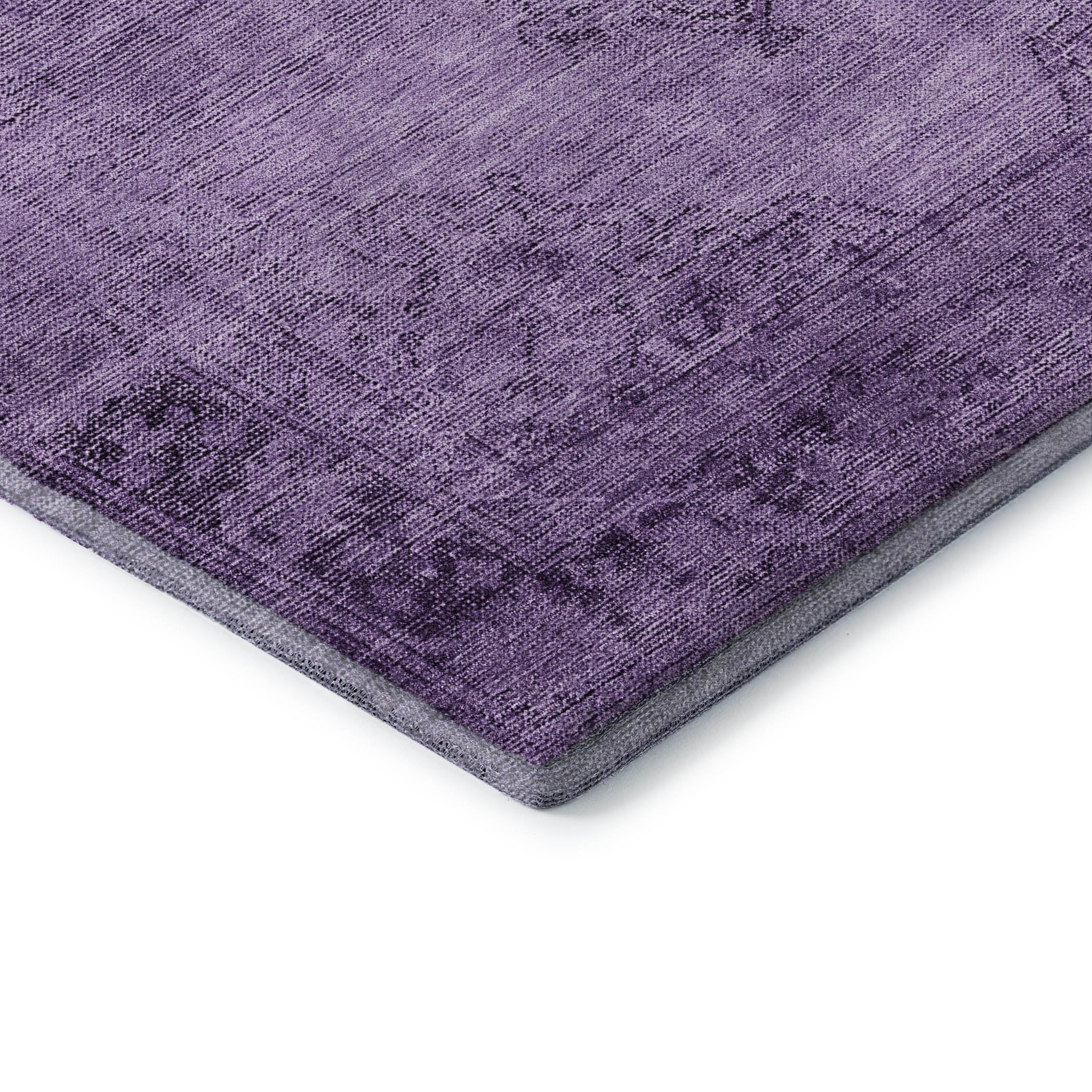 Seville Machine Washable Traditional Purple Rug 1'8" x 2'6" #shape_Rectangle