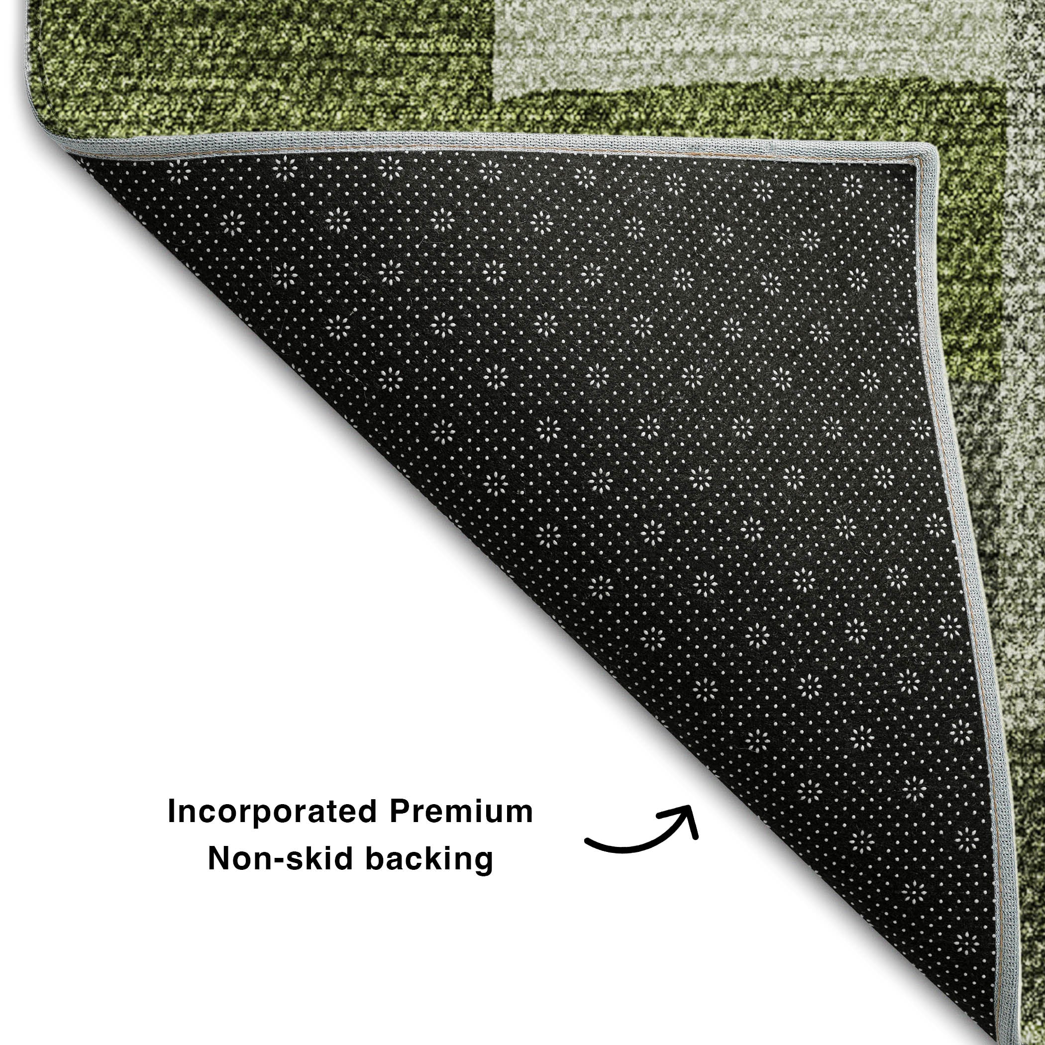 Reykjavik Machine Washable Transitional Olive Green Rug 1'8" x 2'6" #shape_Rectangle