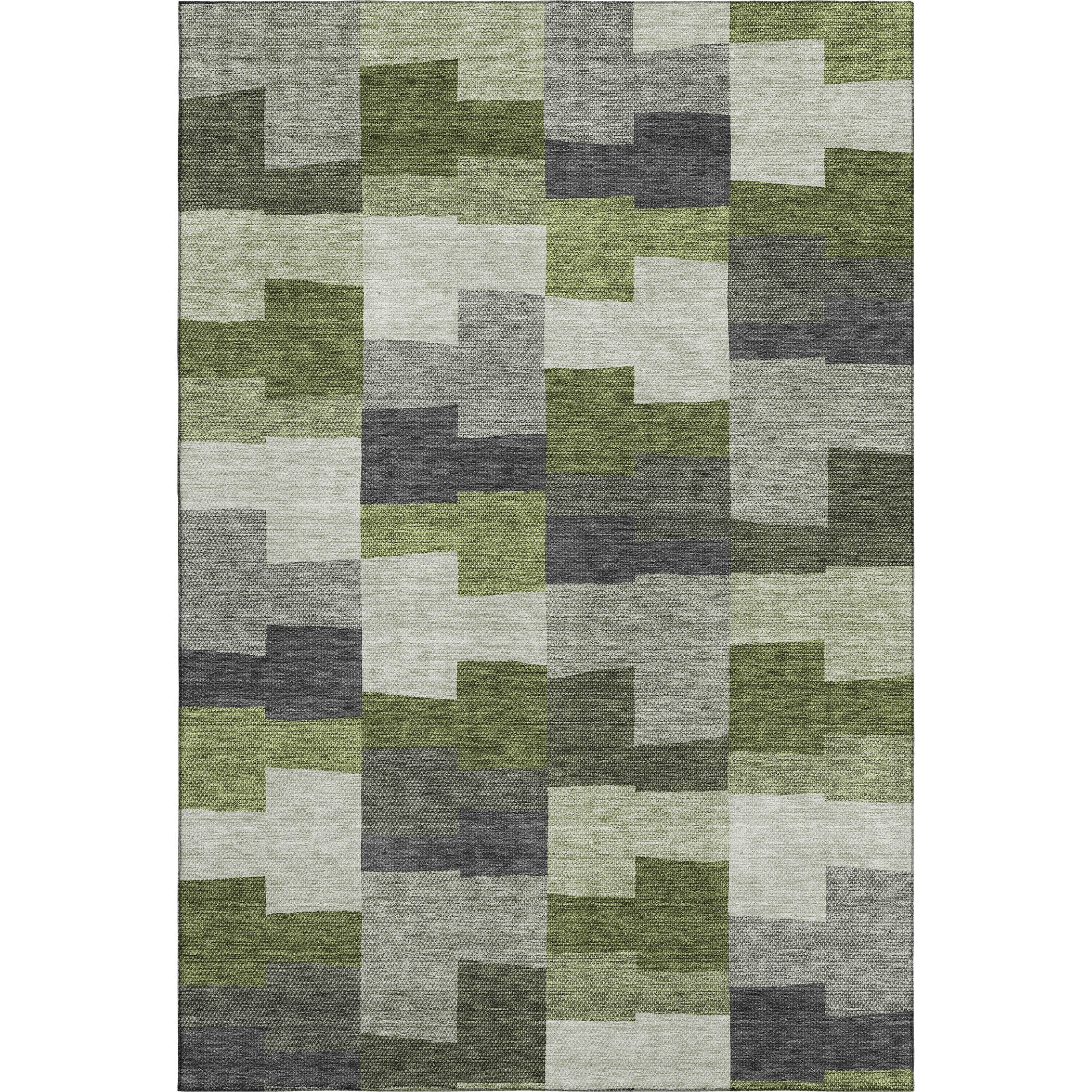 Reykjavik Machine Washable Transitional Olive Green Rug 2'6" x 3'10" #shape_Rectangle