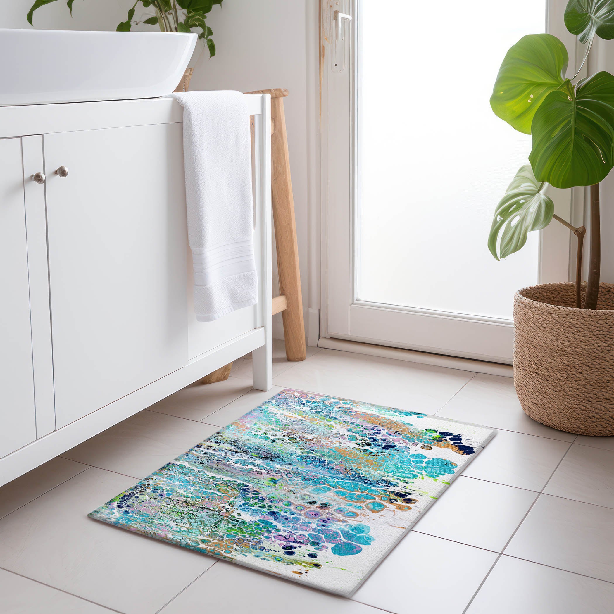 Colombo Machine Washable Contemporary Mermaid Multi Rug 1'8" x 2'6" #shape_Rectangle