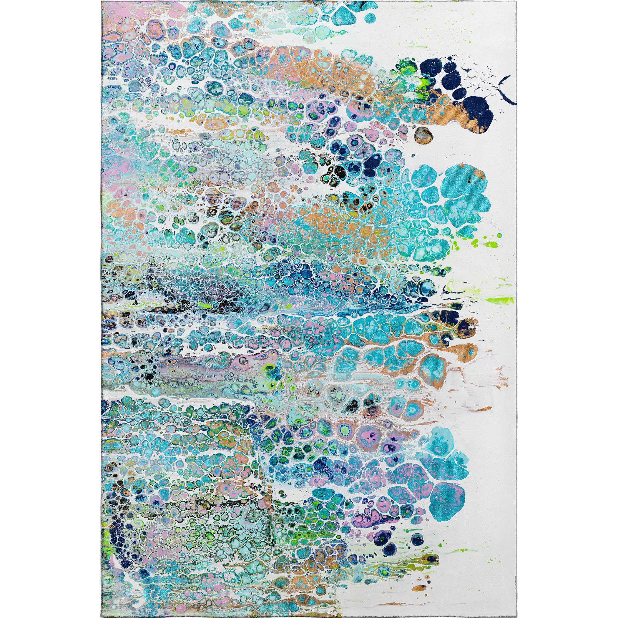 Colombo Machine Washable Contemporary Mermaid Multi Rug 2'6" x 3'10" #shape_Rectangle