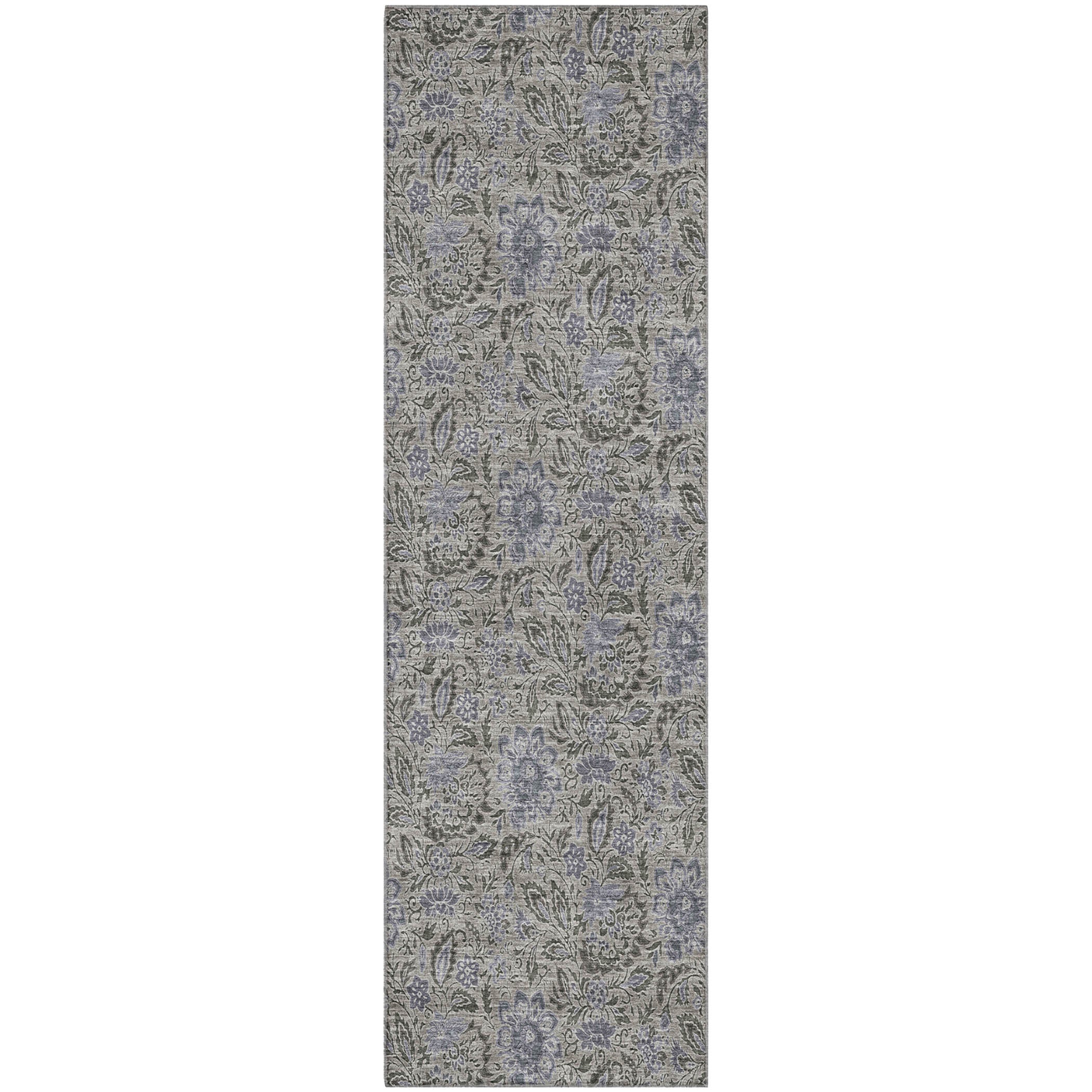 Kotor Machine Washable Transitional Khaki Brown Rug 2'3" x 7'6" #shape_Runner