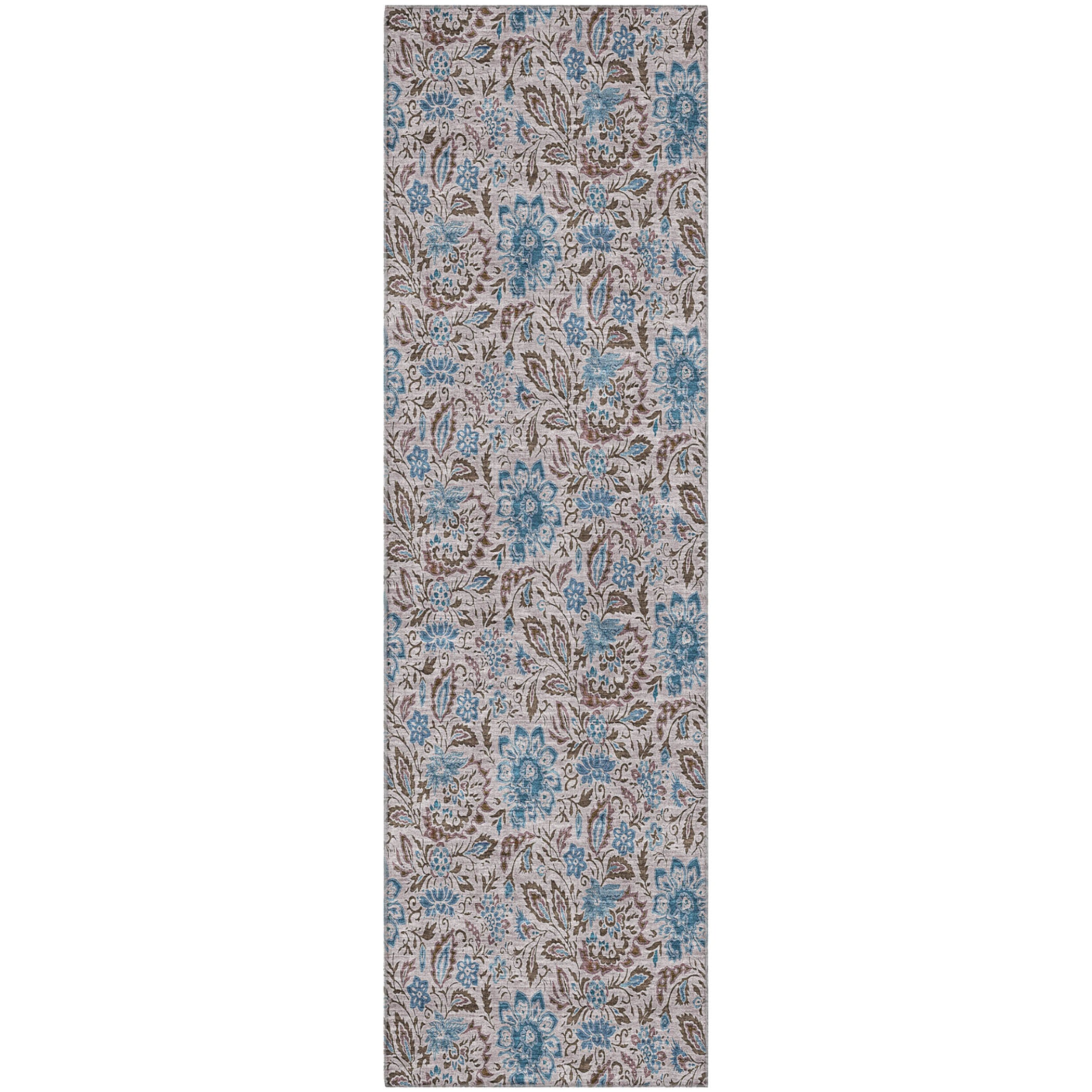 Kotor Machine Washable Transitional Mocha Brown Rug 2'3" x 7'6" #shape_Runner