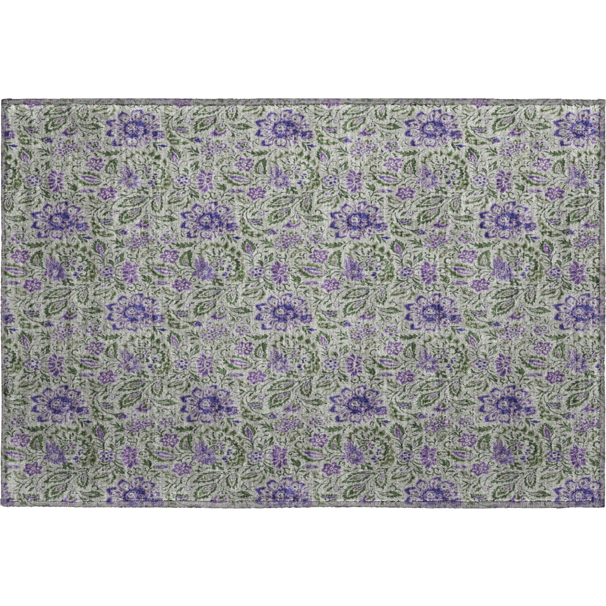 Kotor Machine Washable Transitional Olive Green Rug 1'8" x 2'6" #shape_Rectangle