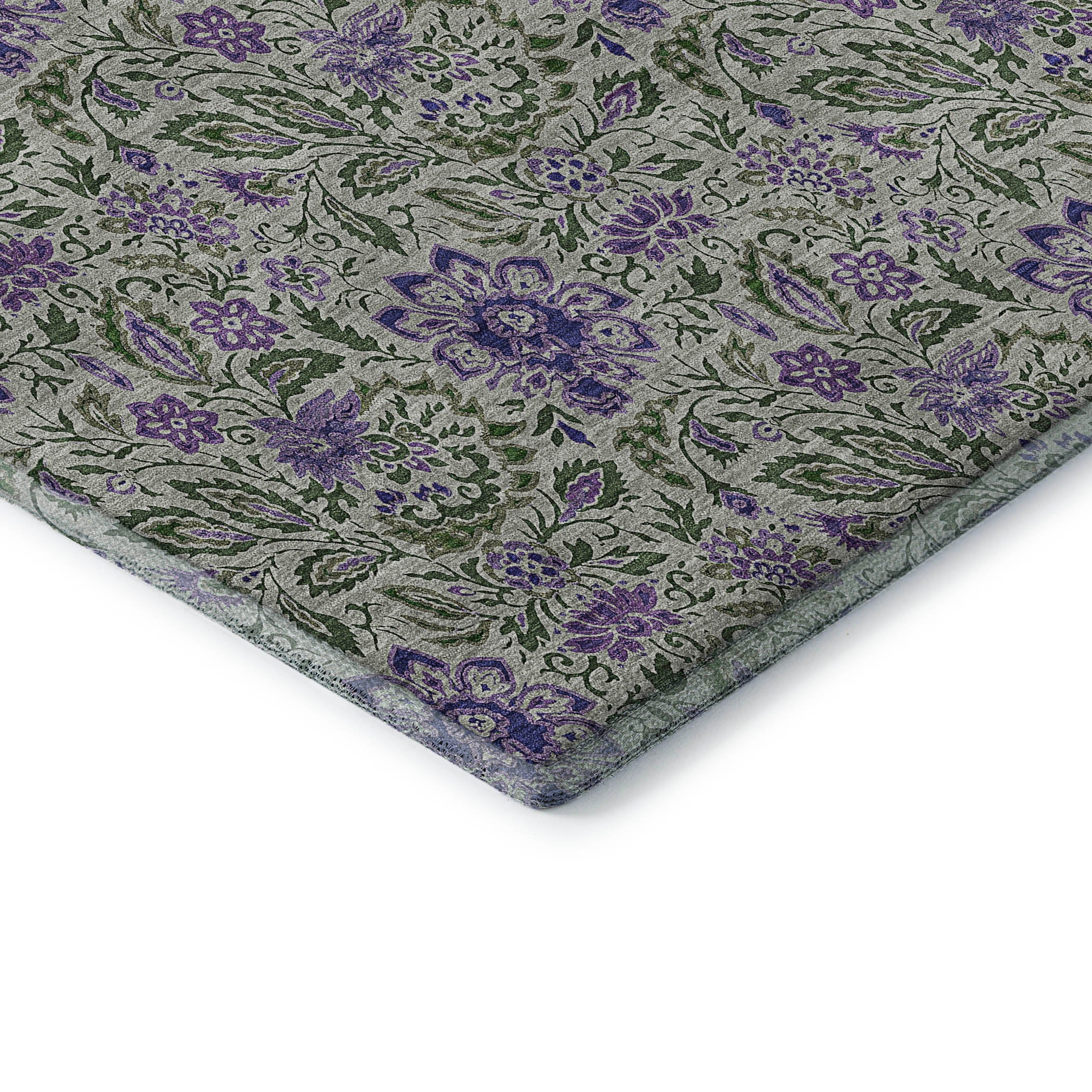 Kotor Machine Washable Transitional Olive Green Rug 1'8" x 2'6" #shape_Rectangle