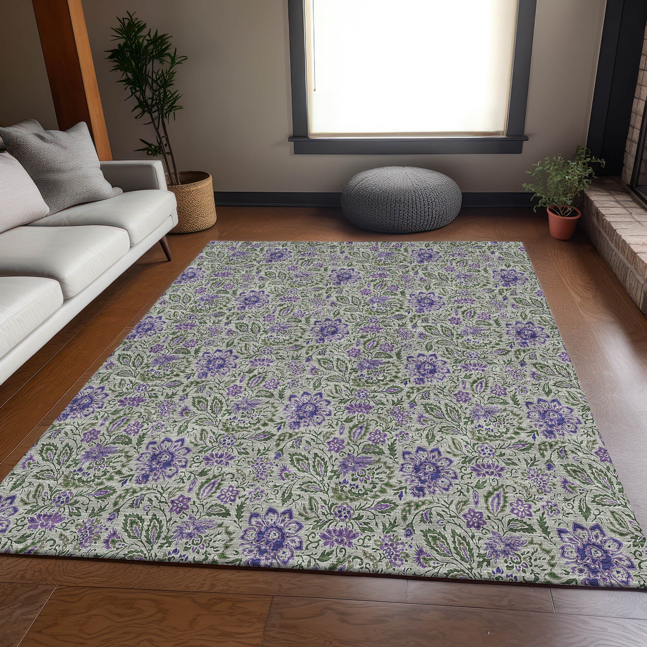 Kotor Machine Washable Transitional Olive Green Rug 2'6" x 3'10" #shape_Rectangle