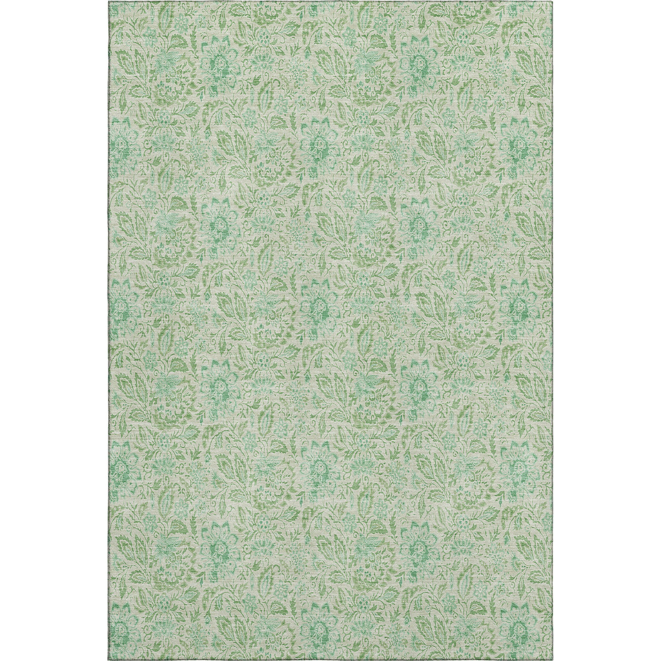 Kotor Machine Washable Transitional Sage Green Rug 2'6" x 3'10" #shape_Rectangle