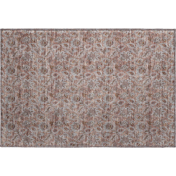 Havana Machine Washable Transitional Copper Orange Rug 1'8" x 2'6"