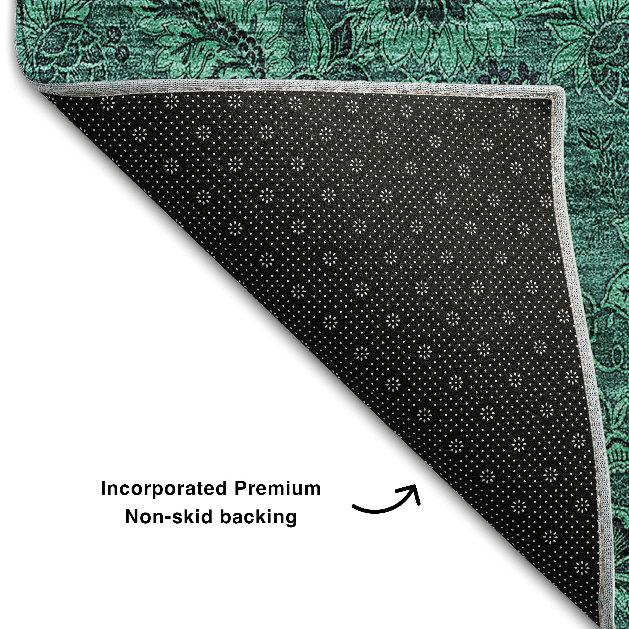 Havana Machine Washable Transitional Teal Rug 1'8" x 2'6" #shape_Rectangle