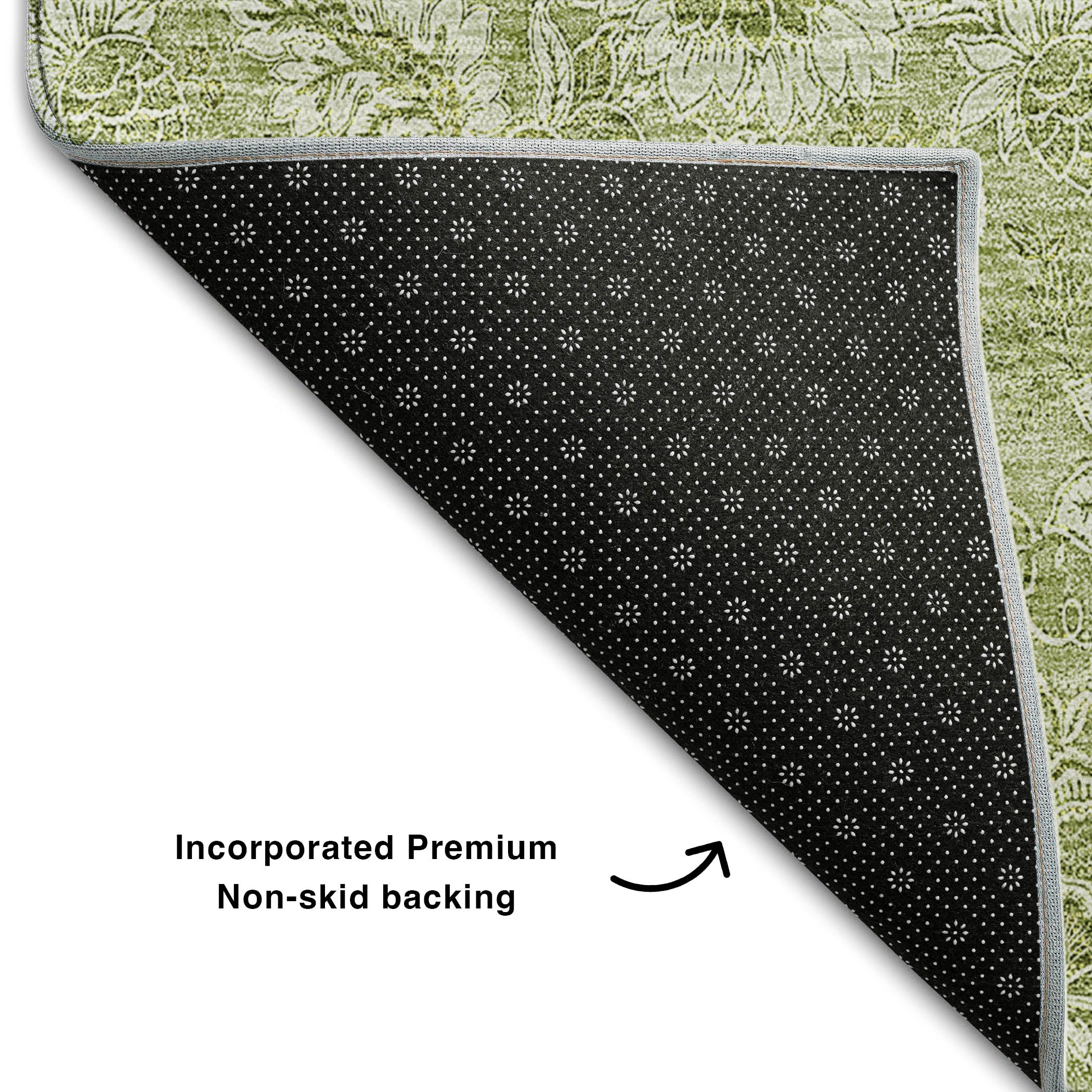 Oslo Machine Washable Transitional Aloe Green Rug 1'8" x 2'6" #shape_Rectangle