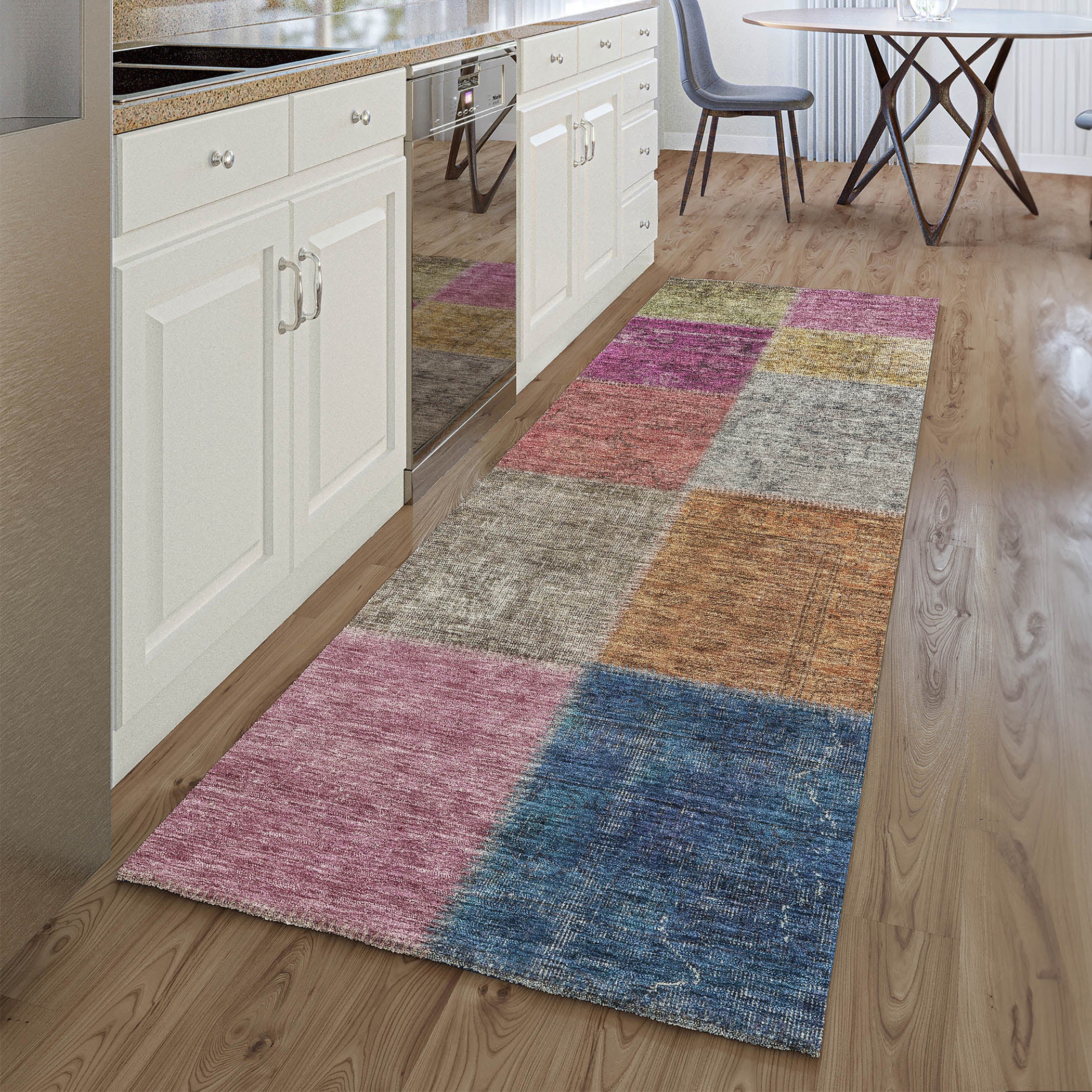 Havana Machine Washable Transitional Copper Orange Rug 2'3" x 7'6" #shape_Runner