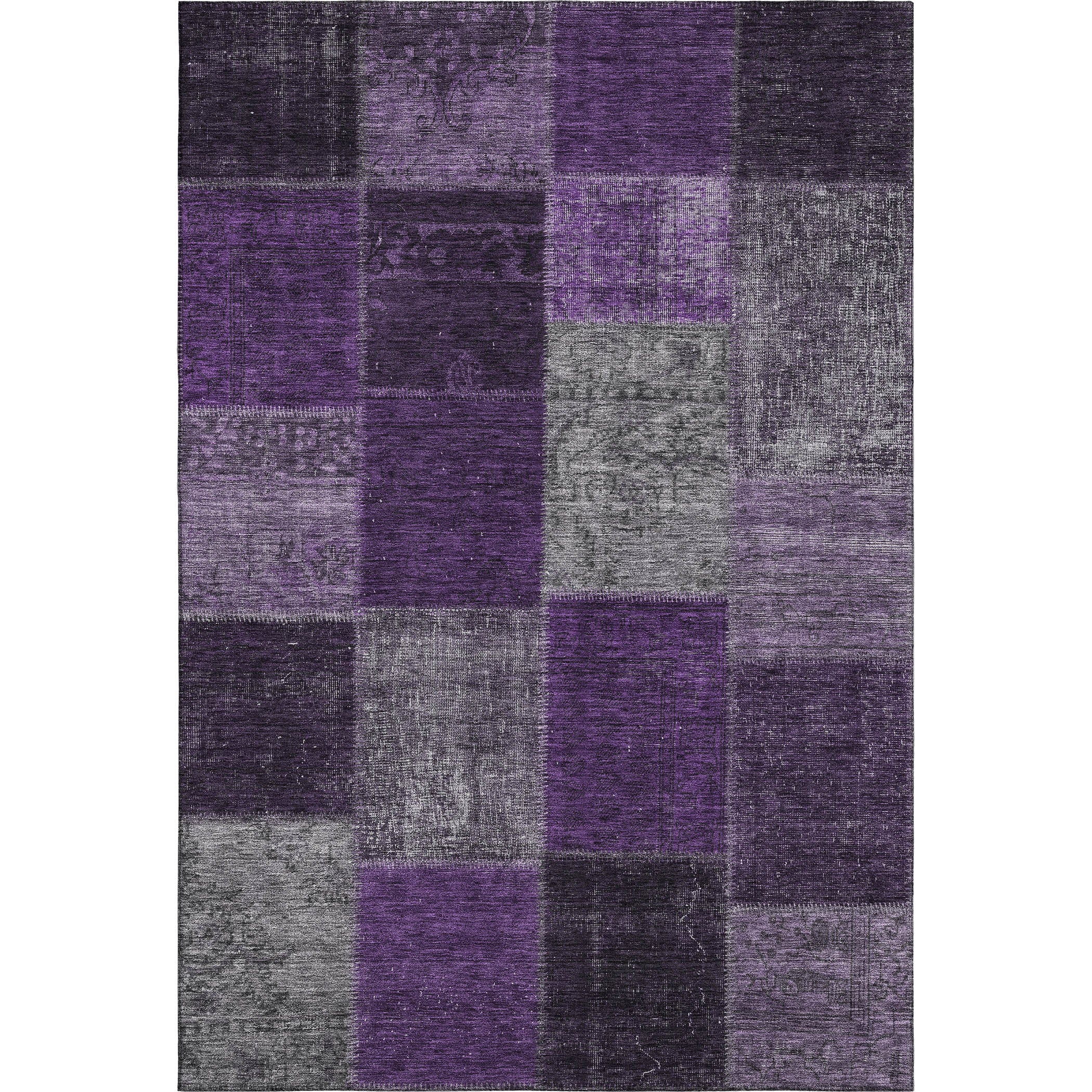 Havana Machine Washable Transitional Eggplant Purple Rug 2'6" x 3'10" #shape_Rectangle