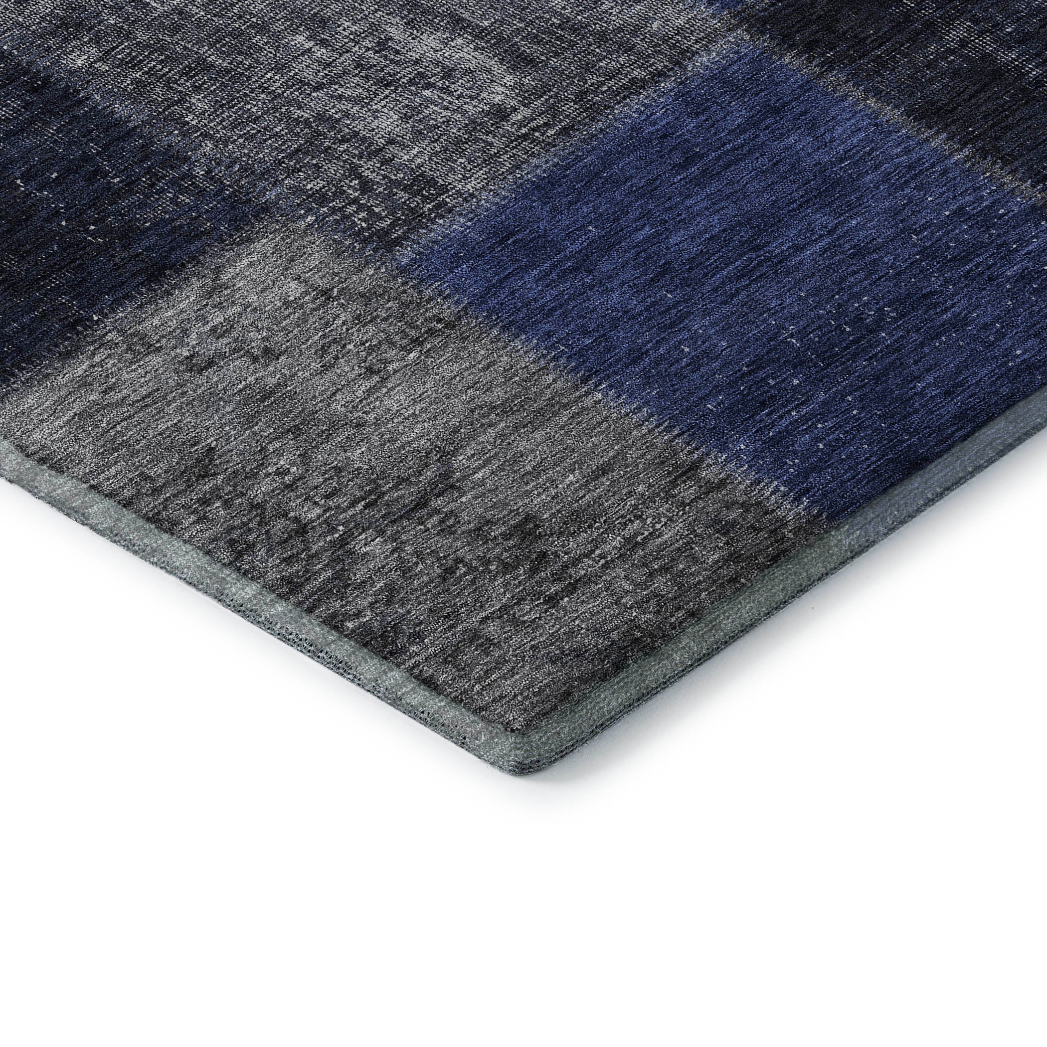 Havana Machine Washable Transitional Navy Blue Rug 1'8" x 2'6" #shape_Rectangle