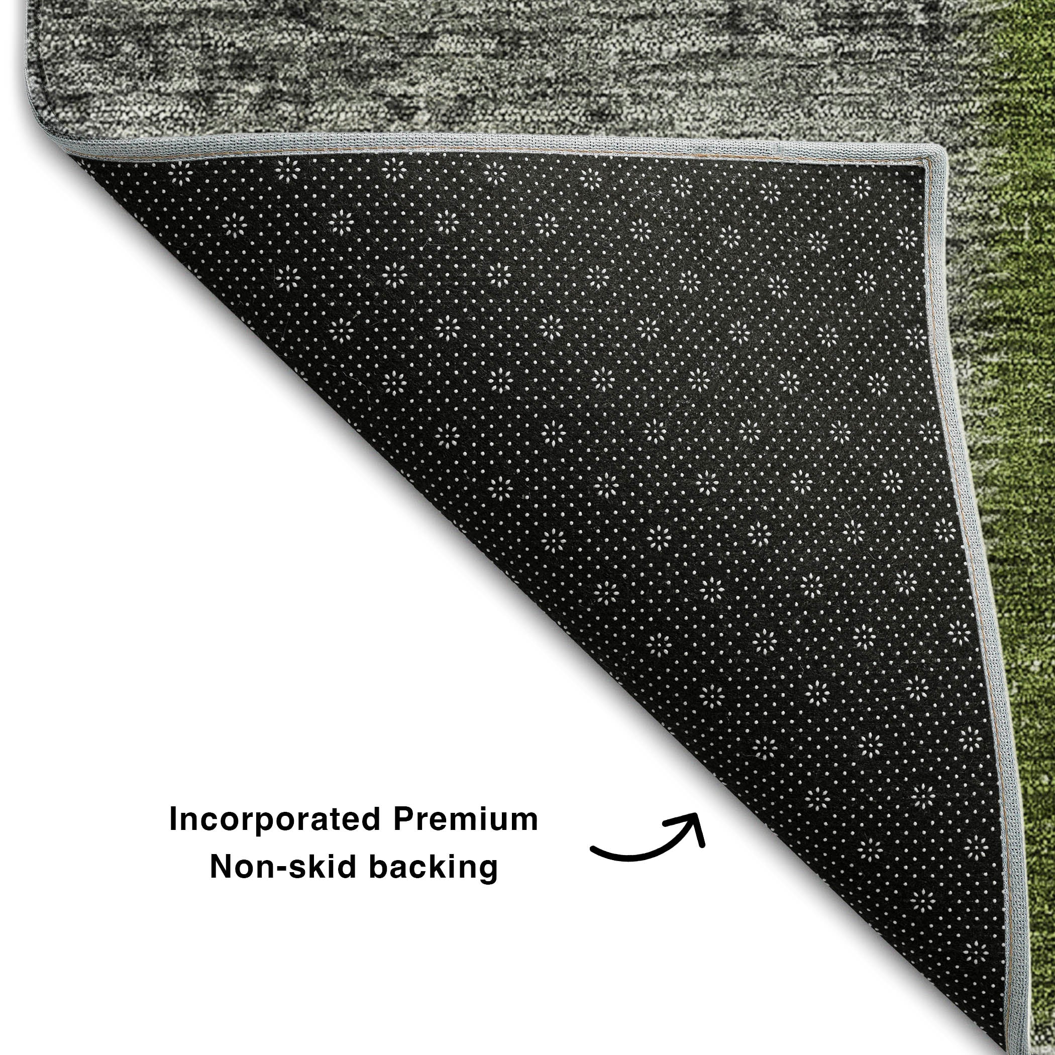 Havana Machine Washable Transitional Olive Green Rug 1'8" x 2'6" #shape_Rectangle