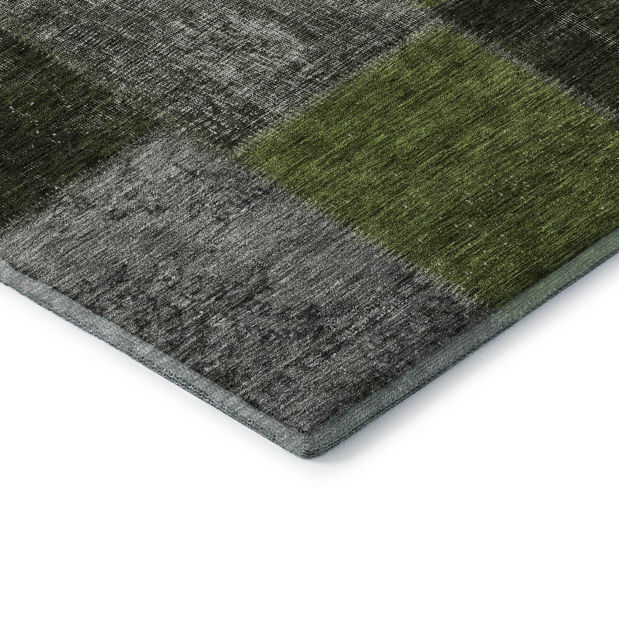Havana Machine Washable Transitional Olive Green Rug 1'8" x 2'6" #shape_Rectangle