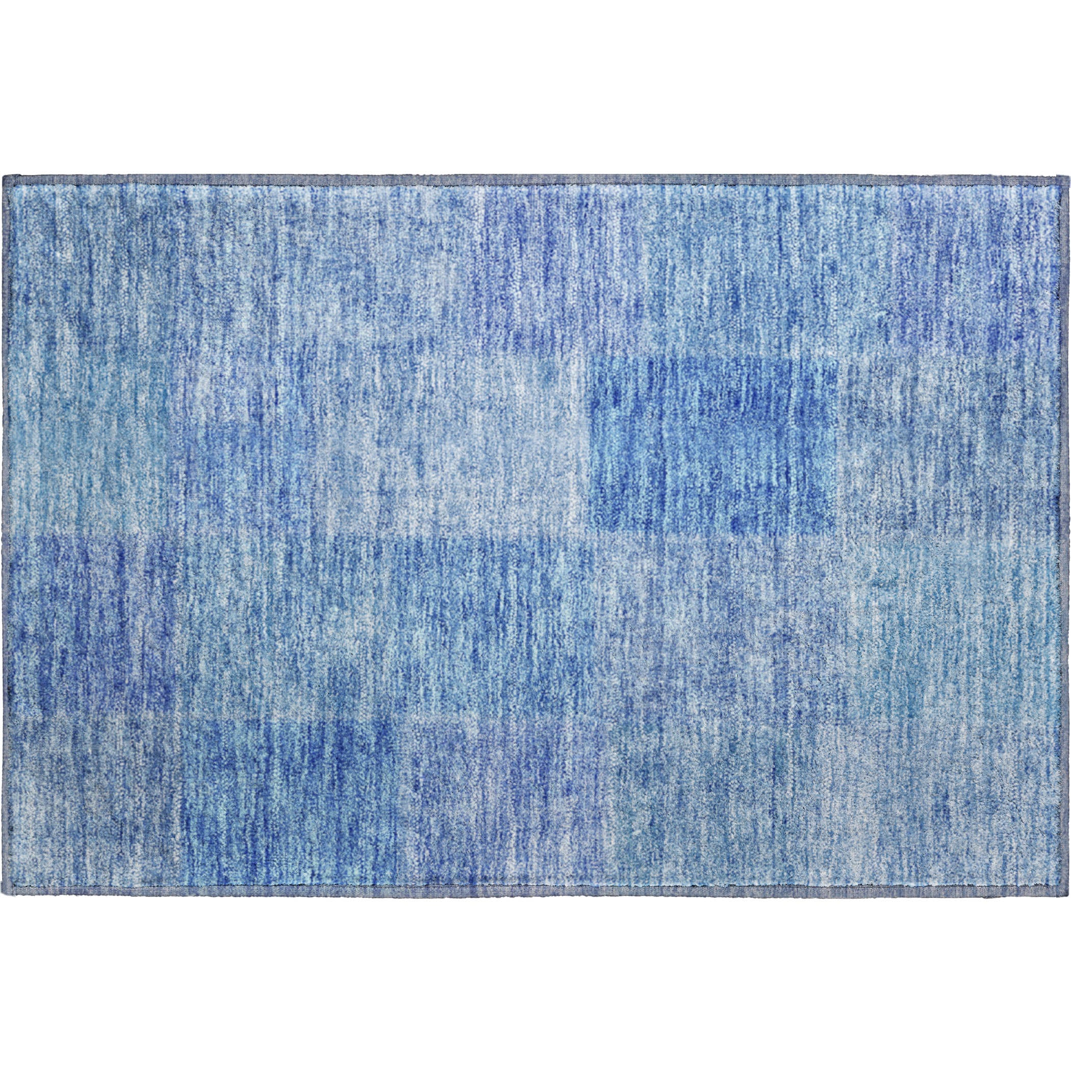 Dublin Machine Washable Transitional Denim Blue Rug 1'8" x 2'6" #shape_Rectangle