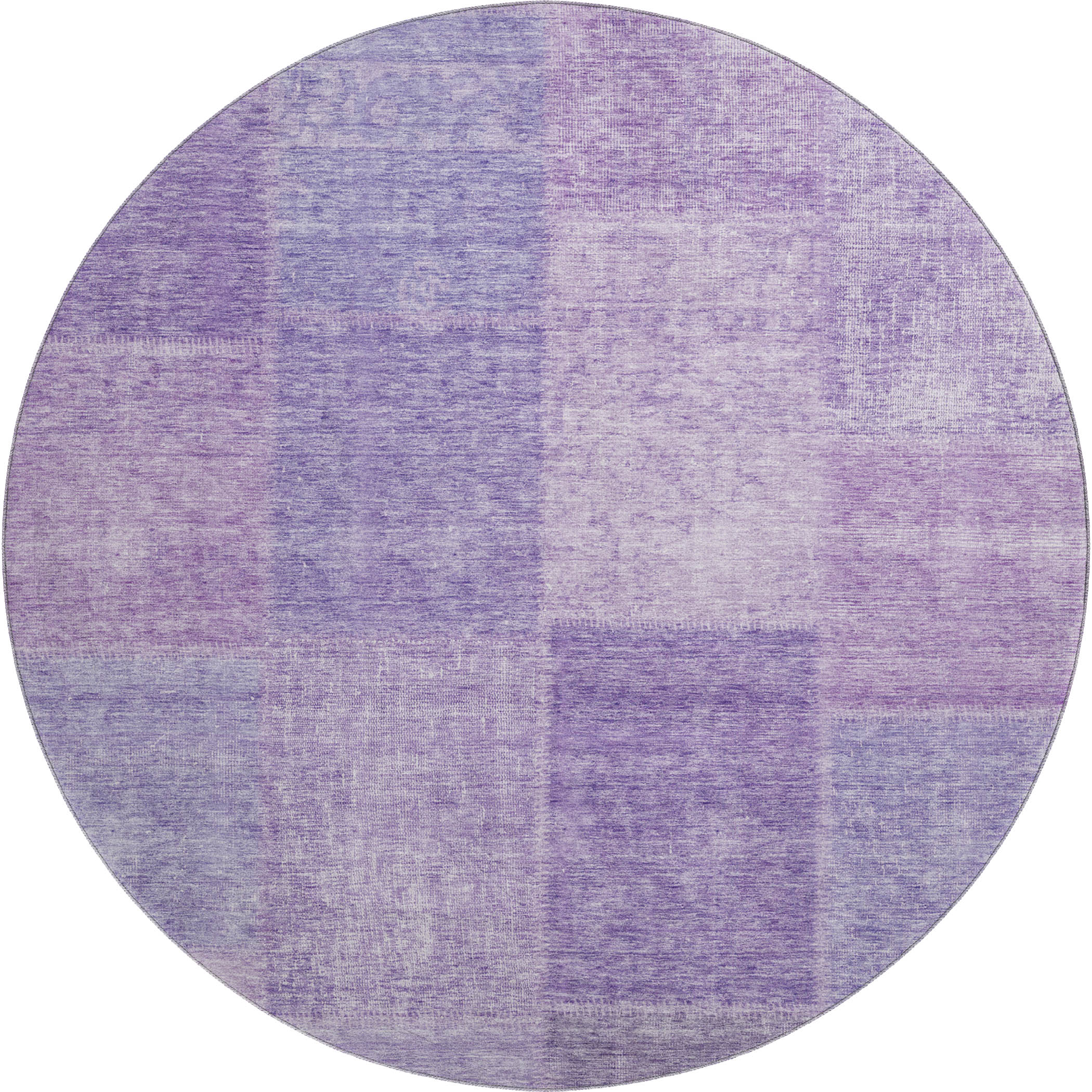 Dublin Machine Washable Transitional Lavender Purple Rug 8' x 8' #shape_Round