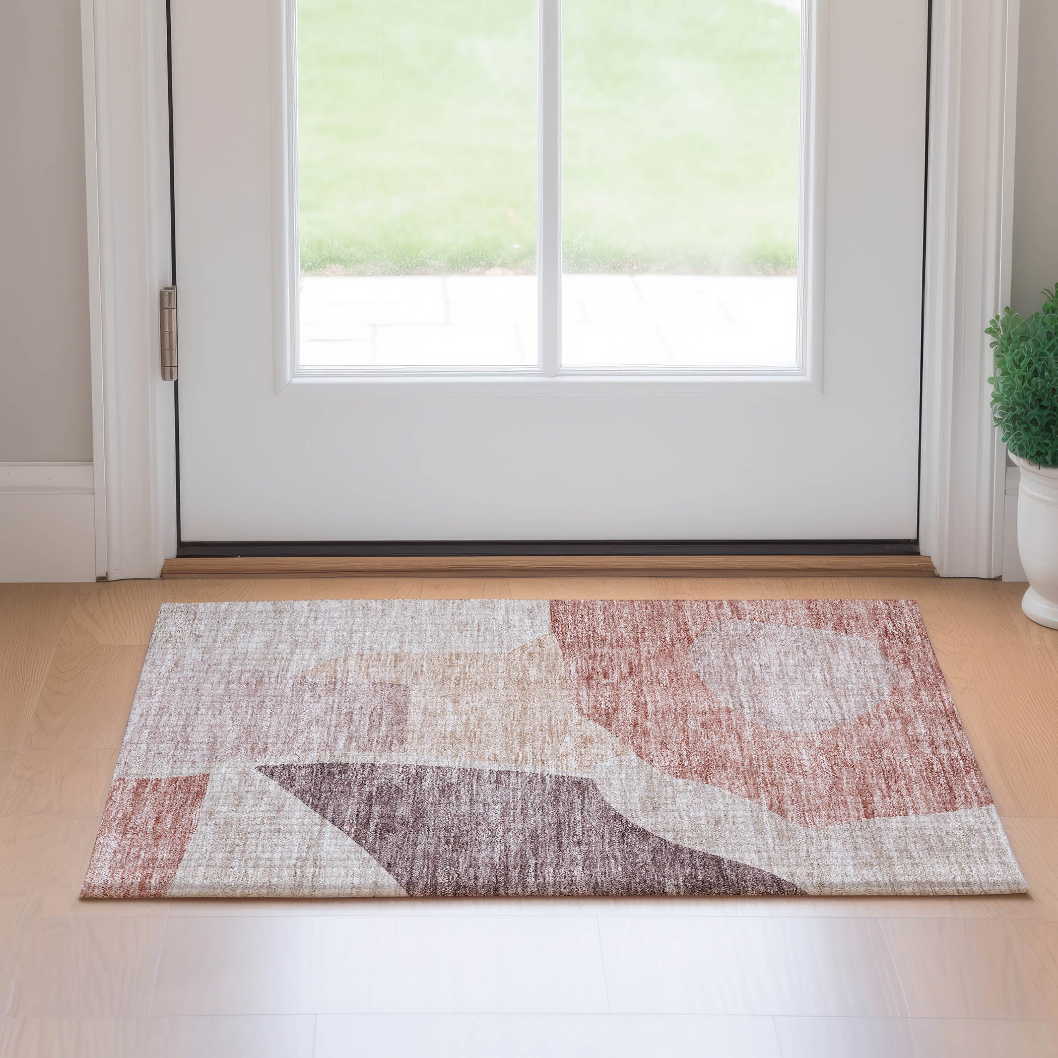 Montevideo Machine Washable Transitional Blush Pink Rug 1'8" x 2'6" #shape_Rectangle