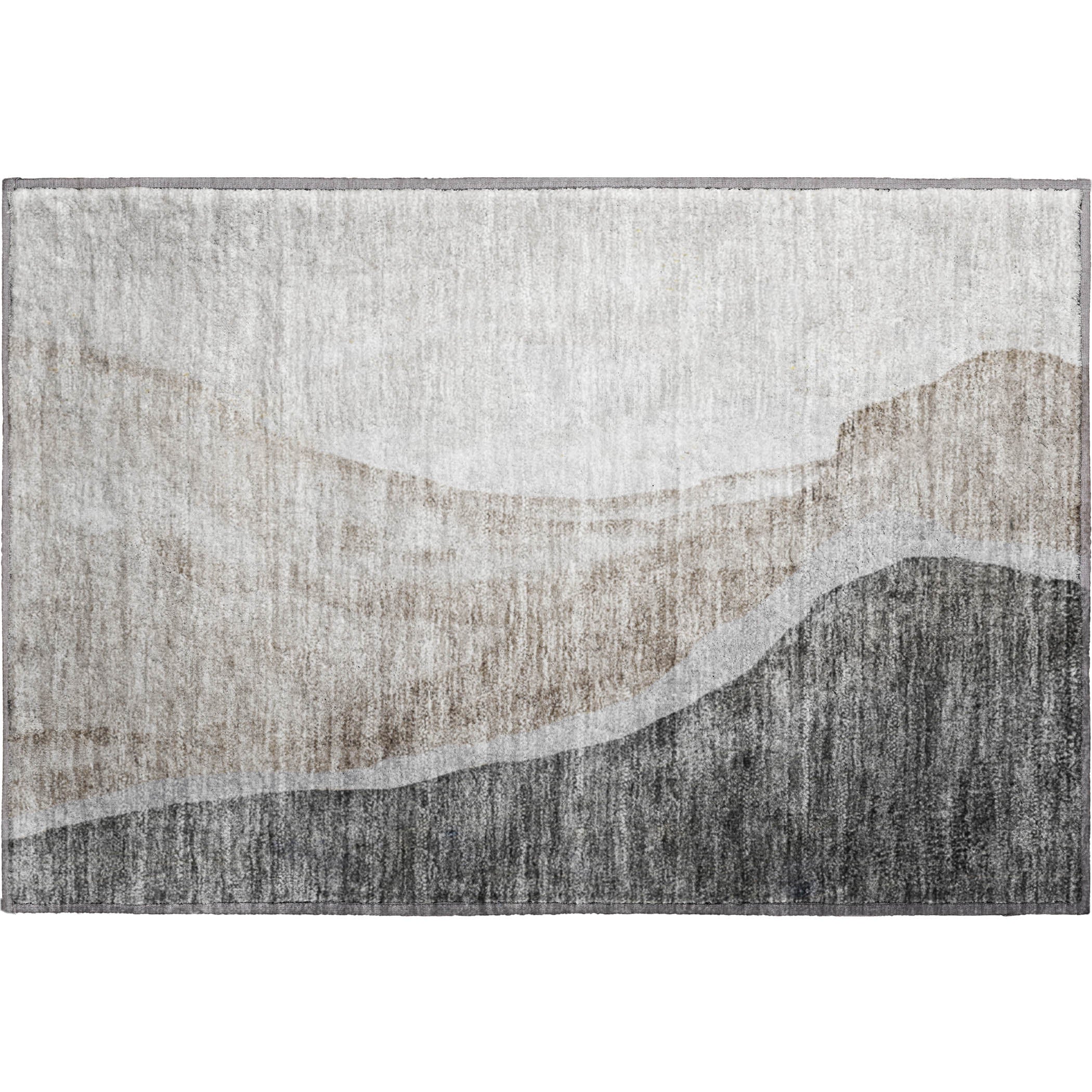 Seville Machine Washable Transitional Charcoal Gray Rug 1'8" x 2'6" #shape_Rectangle