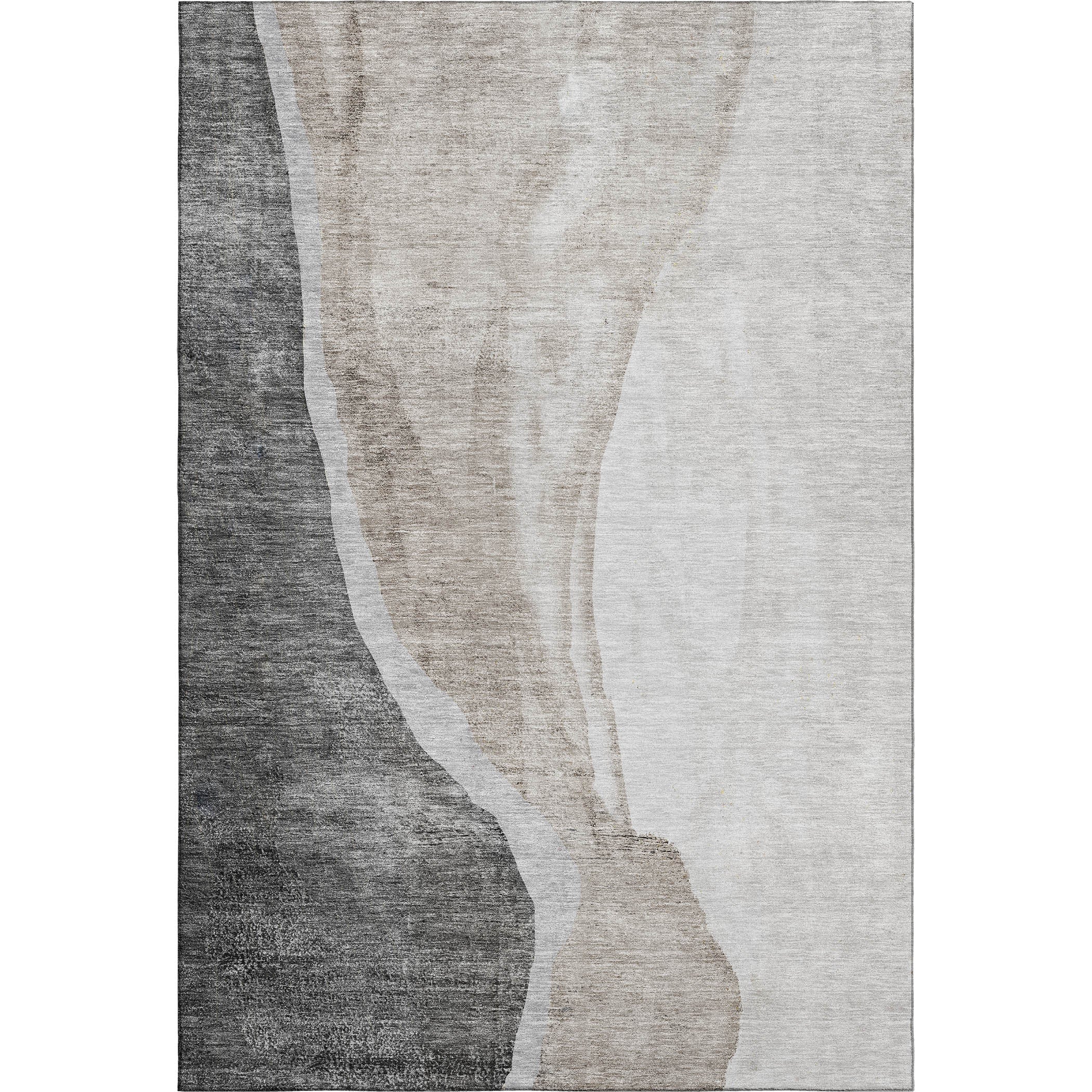 Seville Machine Washable Transitional Charcoal Gray Rug 2'6" x 3'10" #shape_Rectangle
