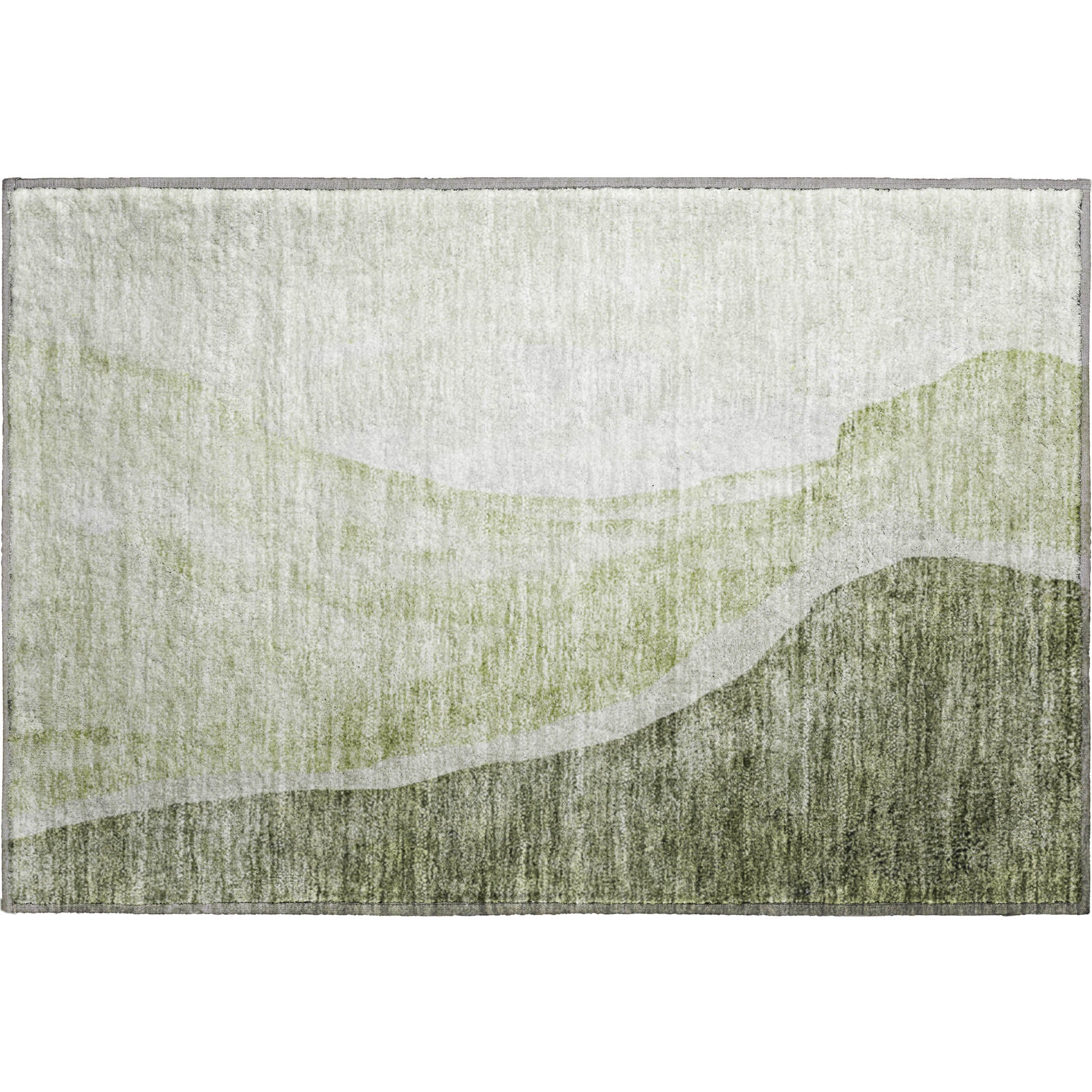Seville Machine Washable Transitional Olive Green Rug 1'8" x 2'6" #shape_Rectangle