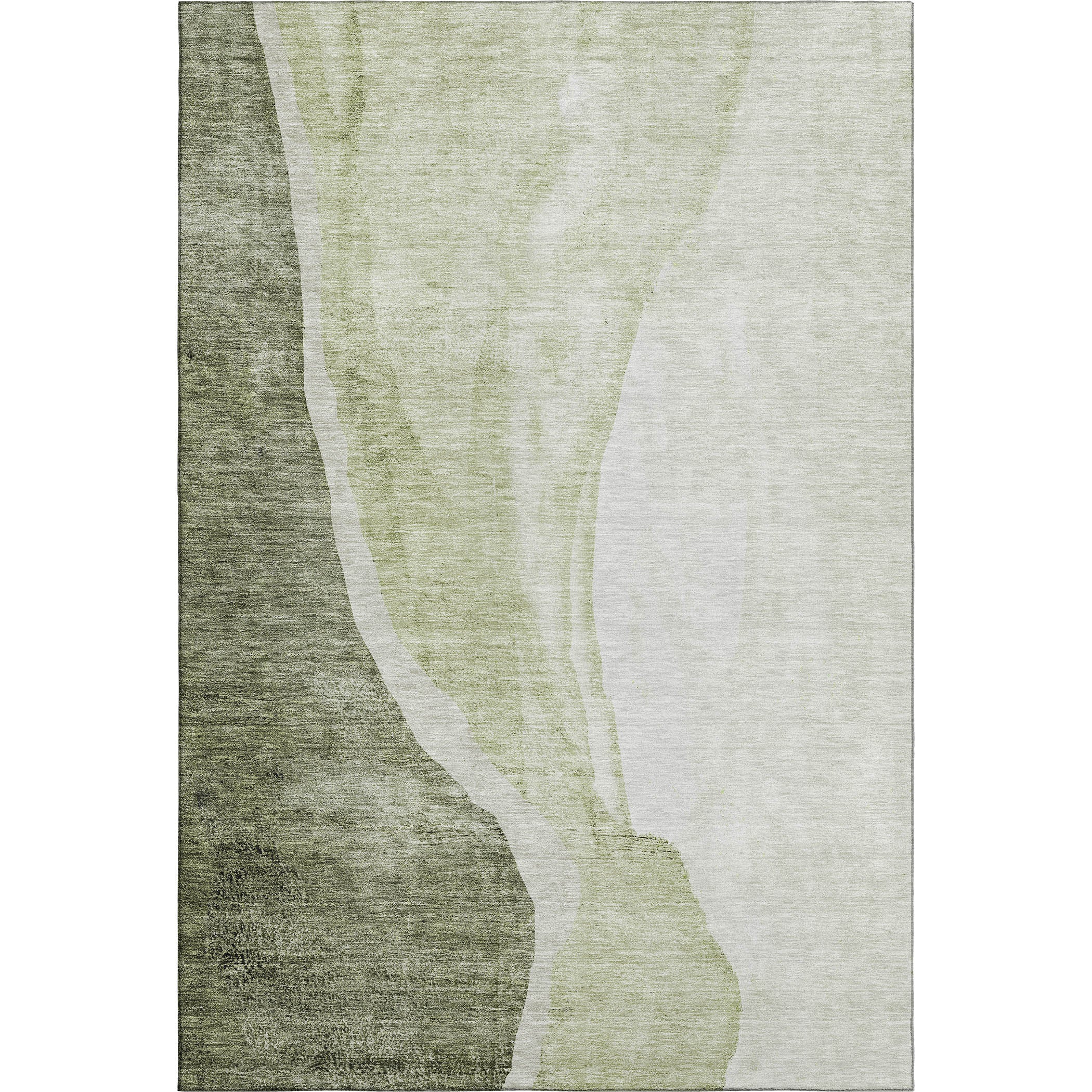 Seville Machine Washable Transitional Olive Green Rug 2'6" x 3'10" #shape_Rectangle