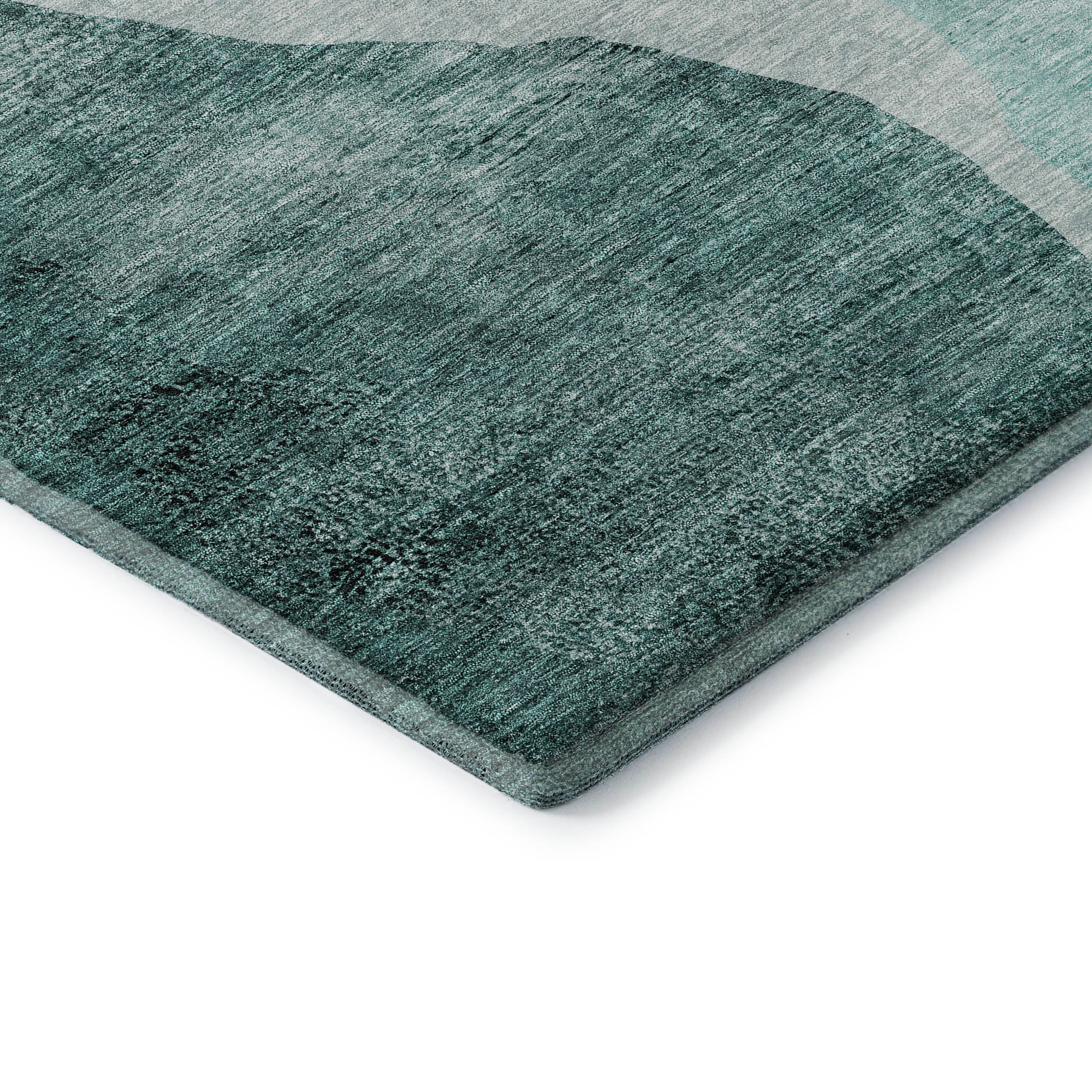 Seville Machine Washable Transitional Teal Rug 1'8" x 2'6" #shape_Rectangle
