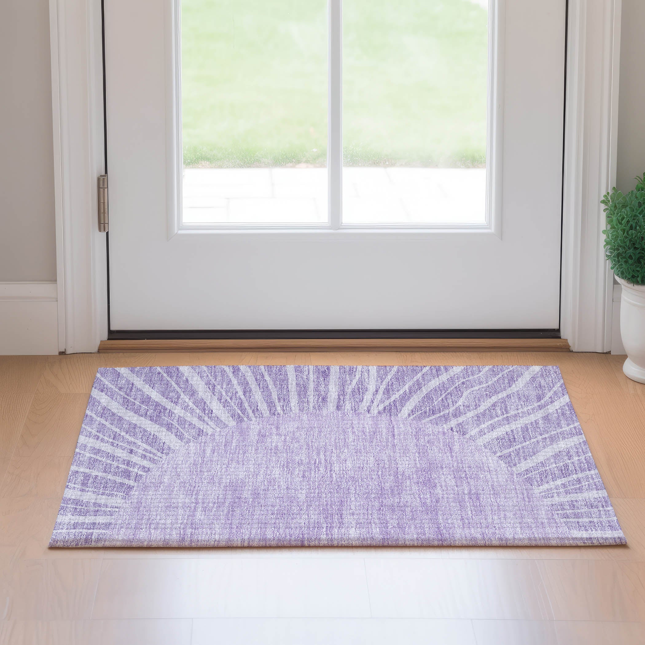 Ghent Machine Washable Transitional Lavender Purple Rug 1'8" x 2'6" #shape_Rectangle
