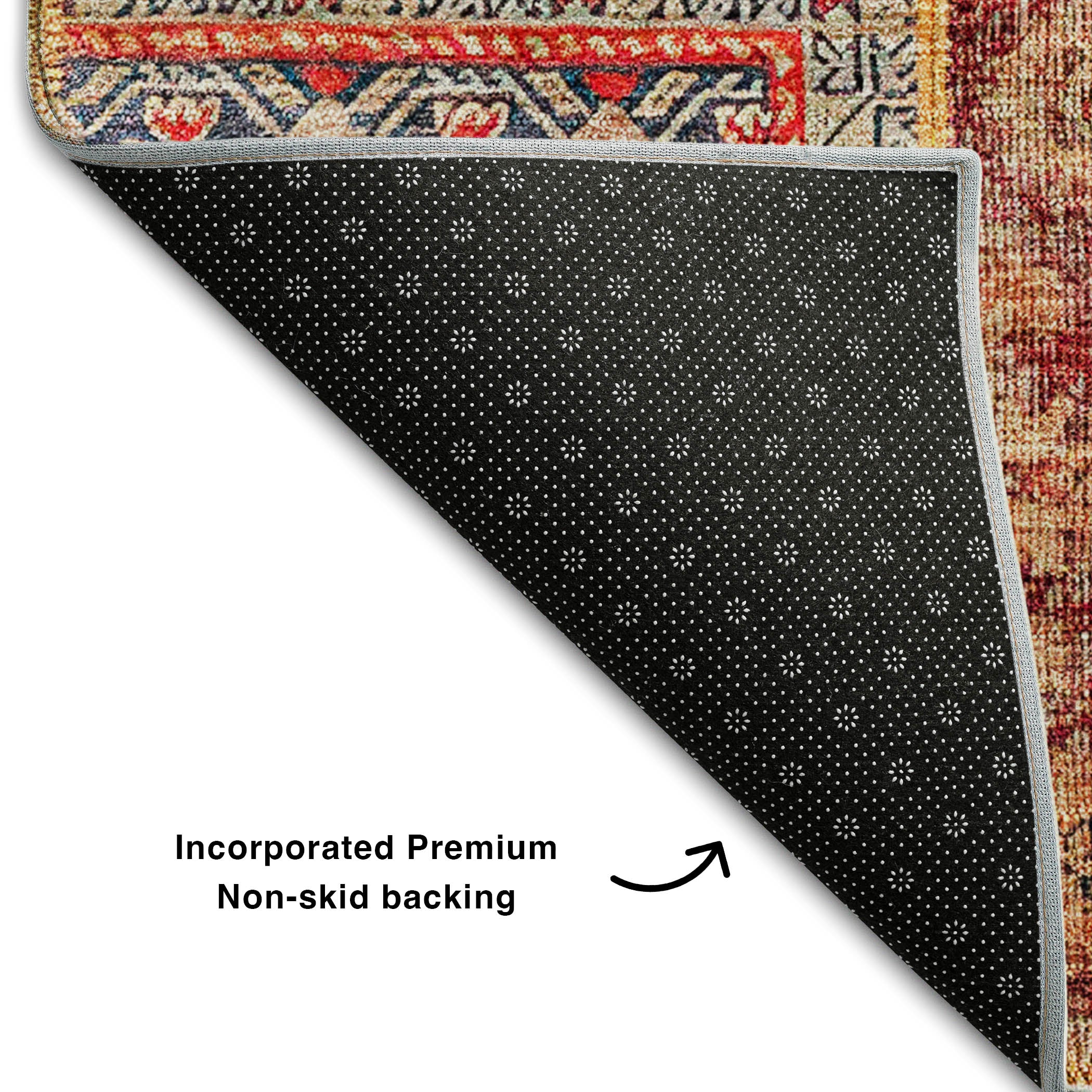 Sintra Machine Washable Transitional Red Rug 1'8" x 2'6" #shape_Rectangle