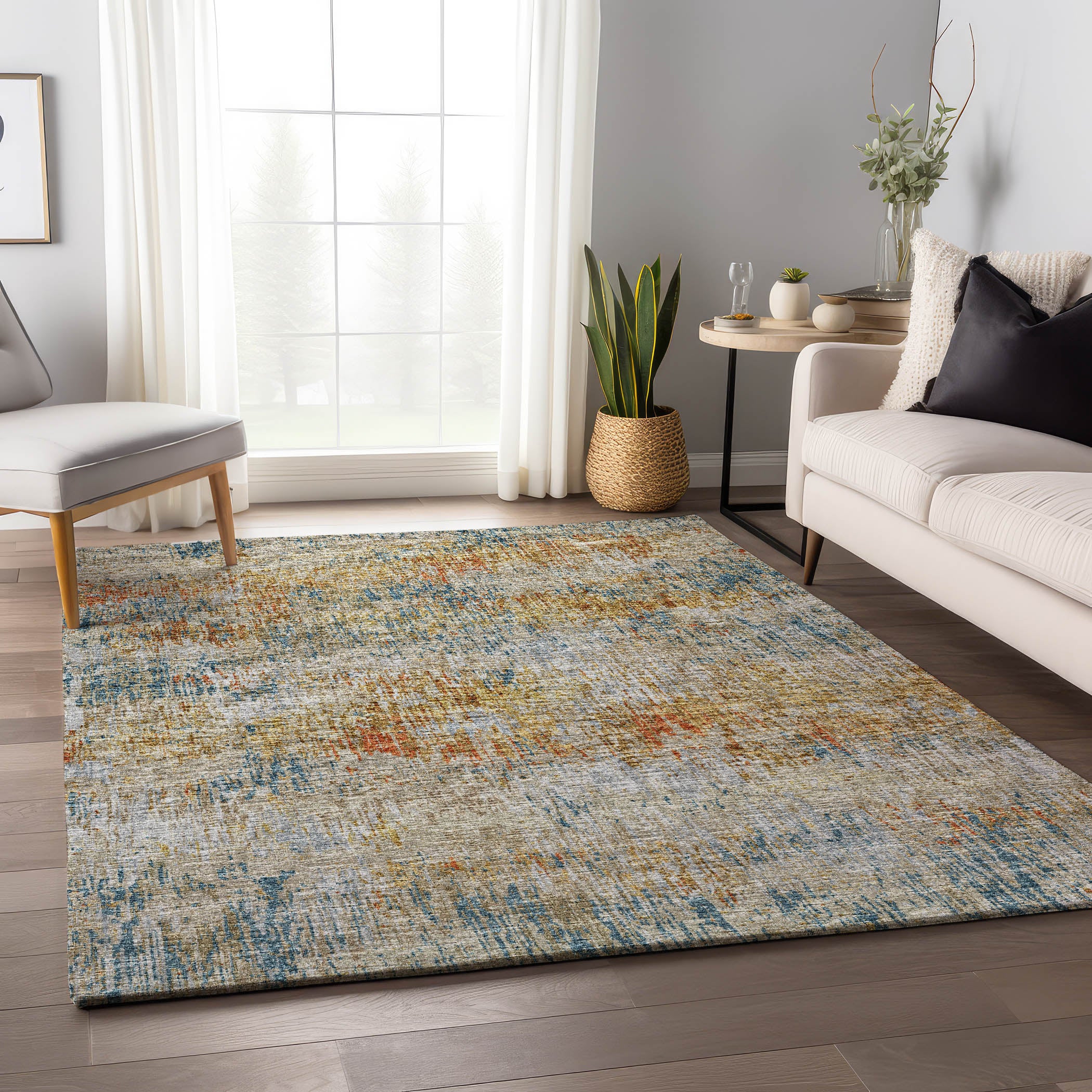 Bruges Machine Washable Transitional Gilded Multi Rug 2'6" x 3'10" #shape_Rectangle