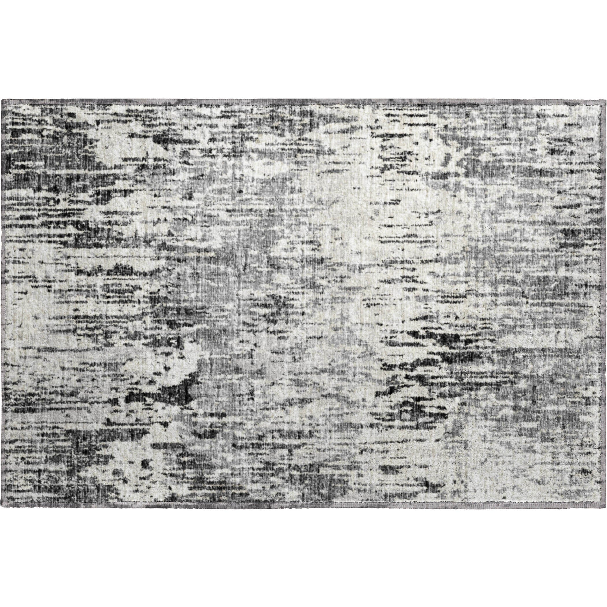 Bruges Machine Washable Transitional Gray Black Rug 1'8" x 2'6" #shape_Rectangle