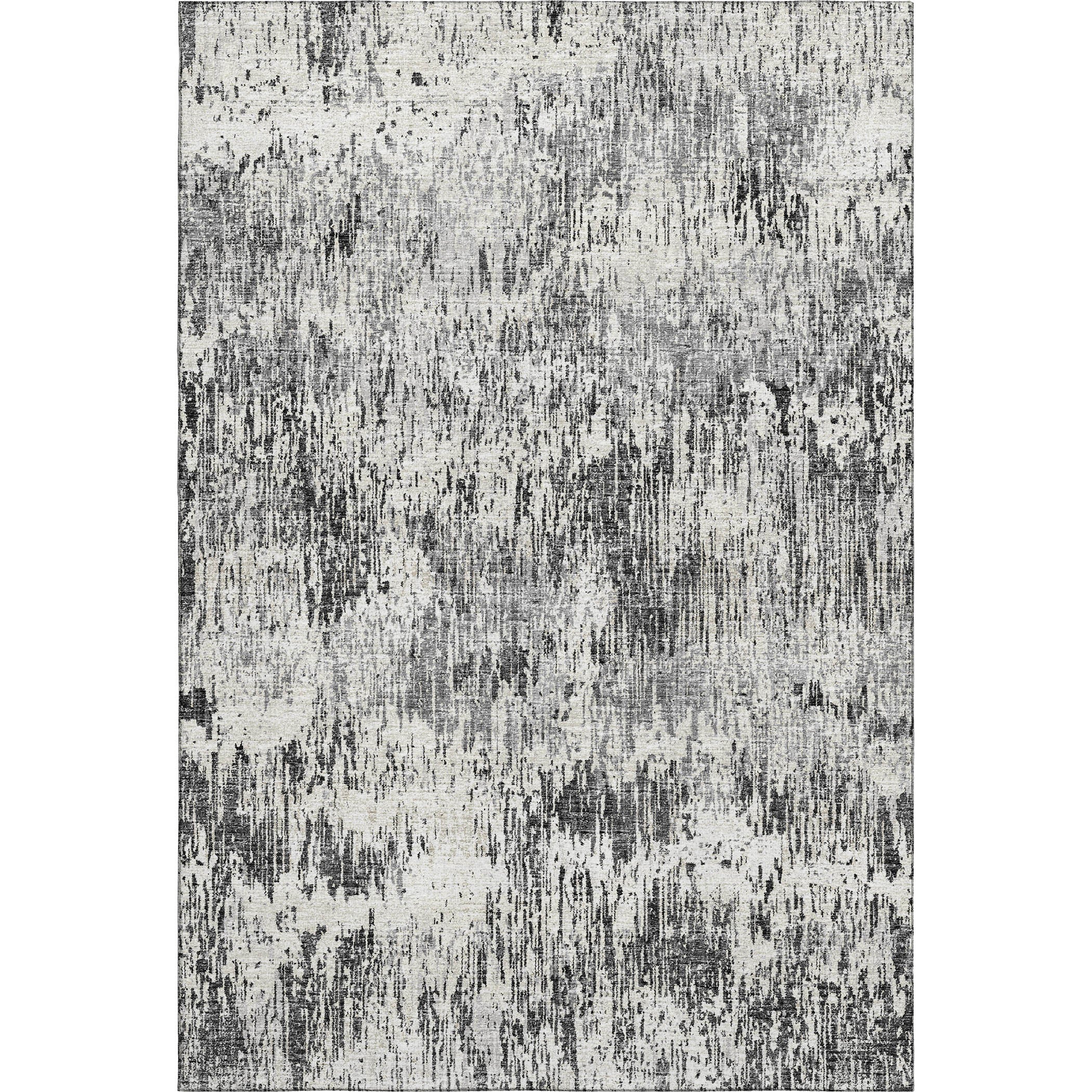 Bruges Machine Washable Transitional Gray Black Rug 2'6" x 3'10" #shape_Rectangle