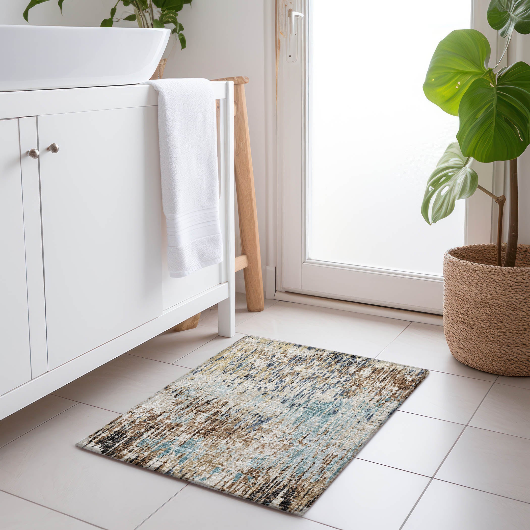 Bruges Machine Washable Transitional Moody Multi Rug 1'8" x 2'6" #shape_Rectangle
