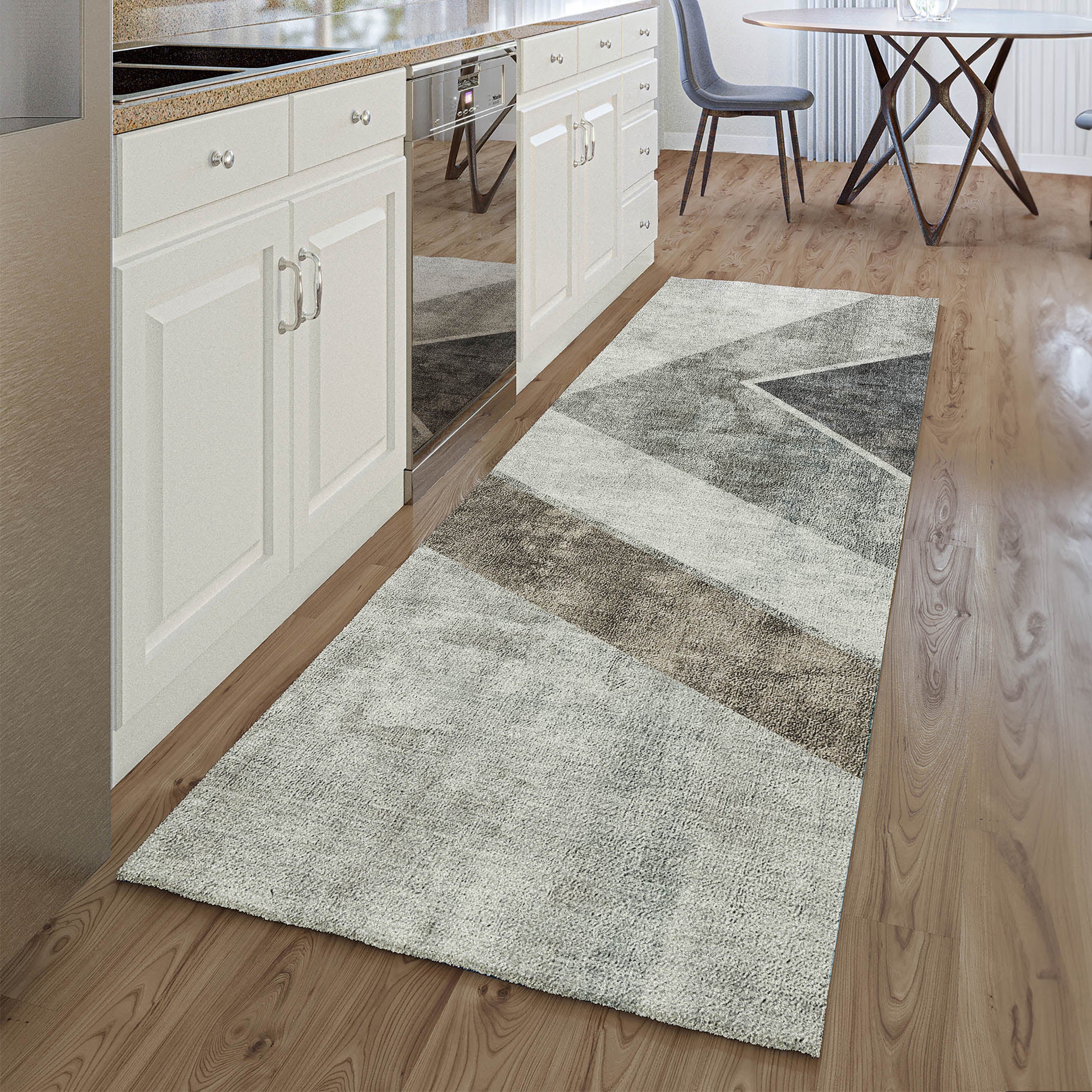Lucerne Machine Washable Transitional Gray Rug 2'3" x 7'6" #shape_Runner