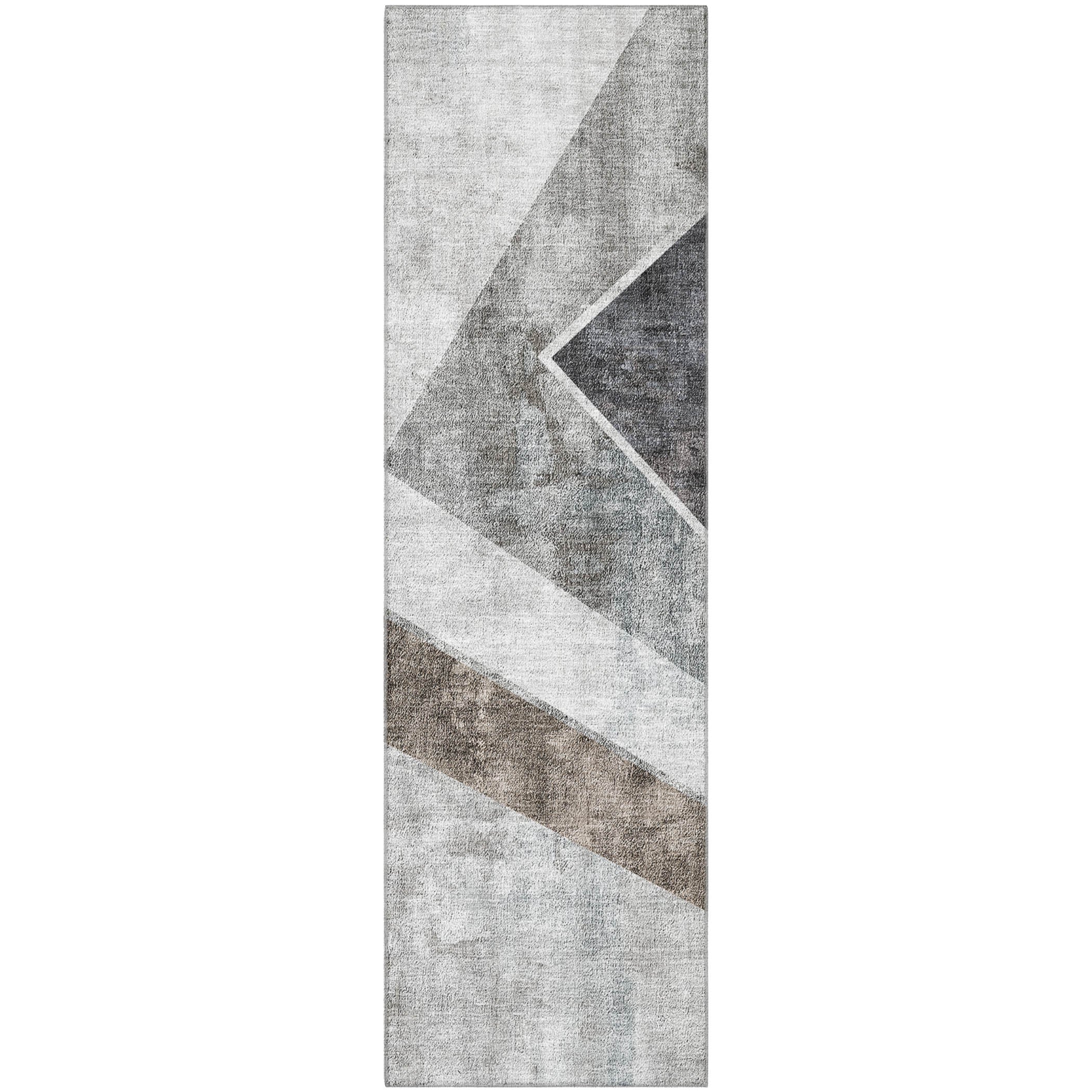 Lucerne Machine Washable Transitional Gray Rug 2'3" x 7'6" #shape_Runner