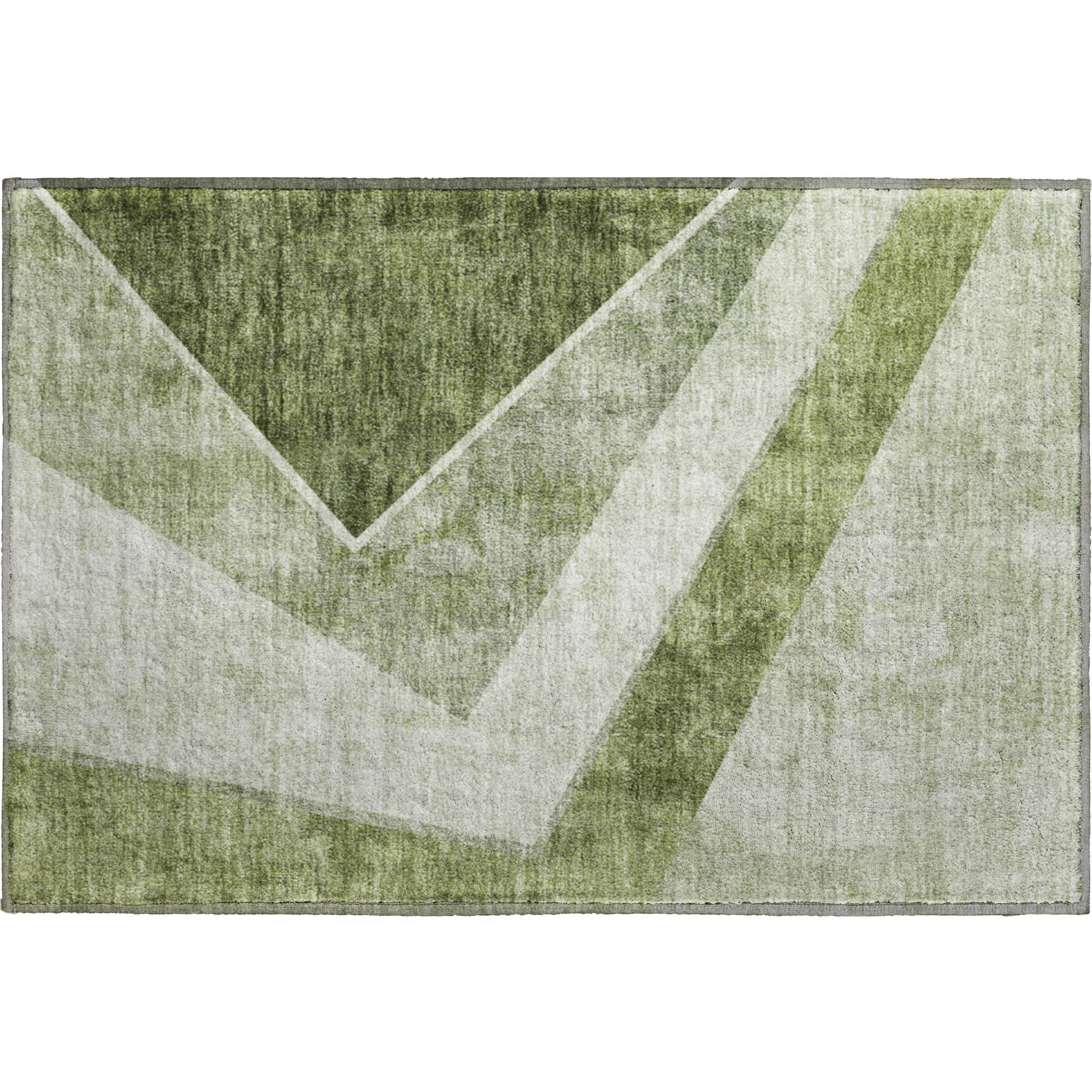 Lucerne Machine Washable Transitional Olive Green Rug 1'8" x 2'6" #shape_Rectangle