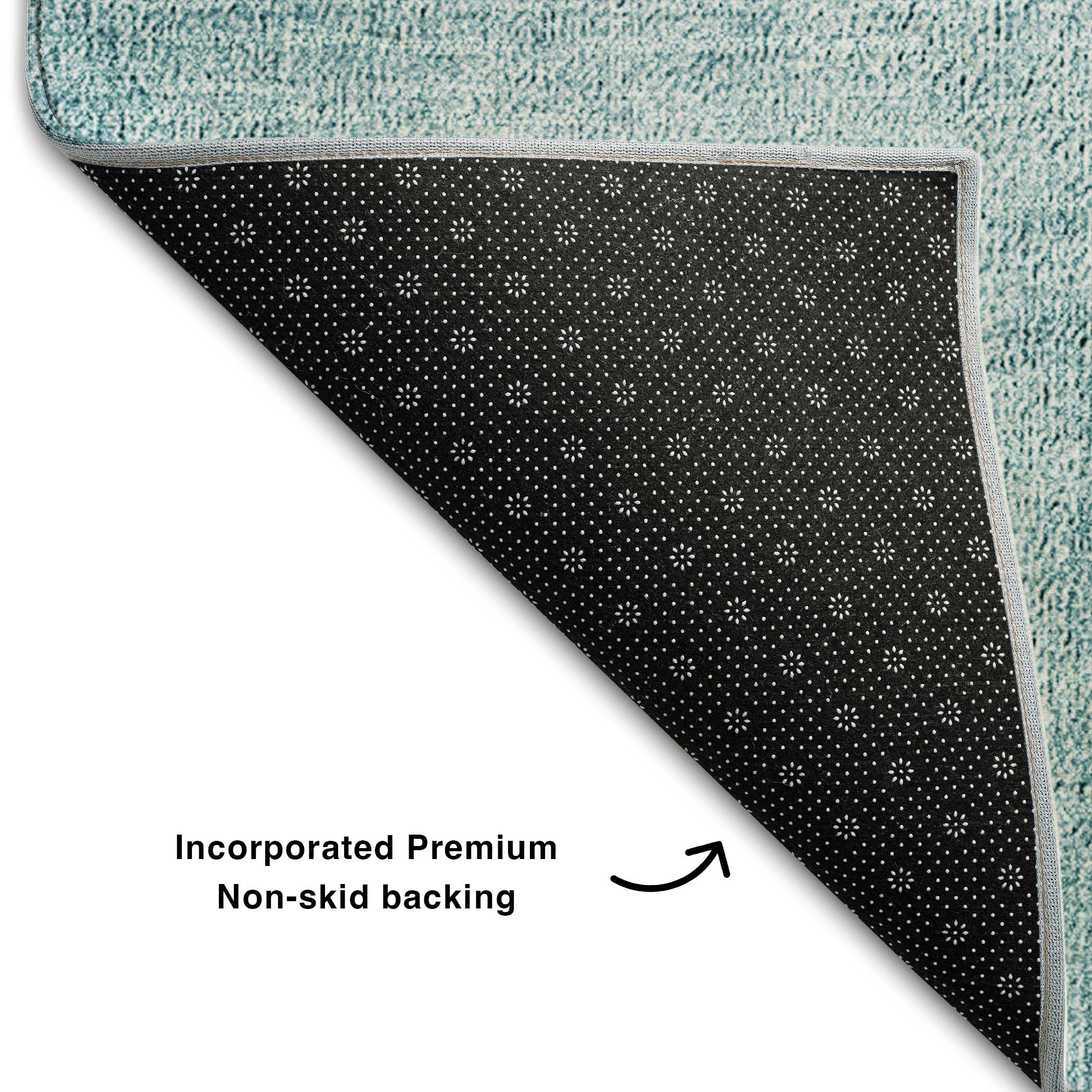 Lucerne Machine Washable Transitional Teal Rug 1'8" x 2'6" #shape_Rectangle