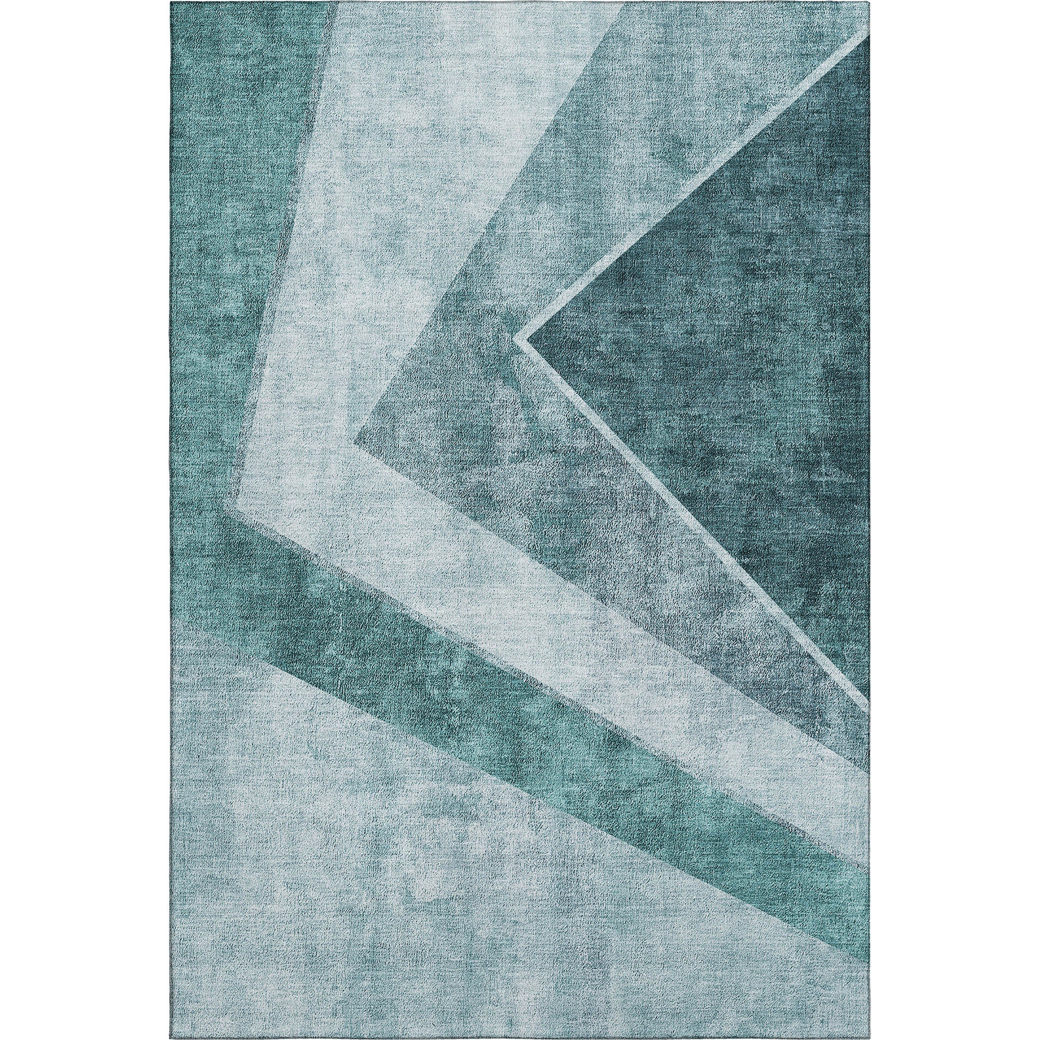 Lucerne Machine Washable Transitional Teal Rug 2'6" x 3'10" #shape_Rectangle