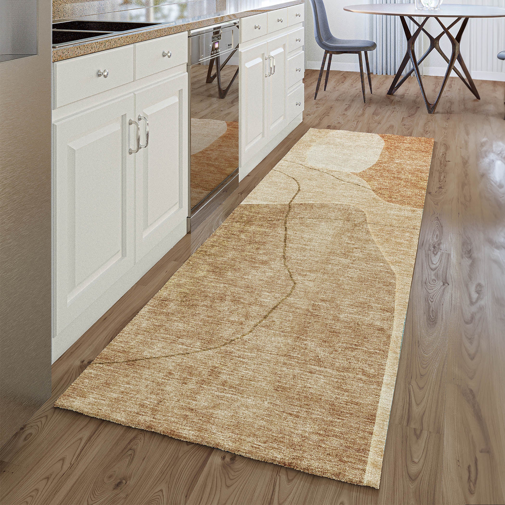 Cairo Machine Washable Transitional Paprika Orange Rug 2'3" x 7'6" #shape_Runner