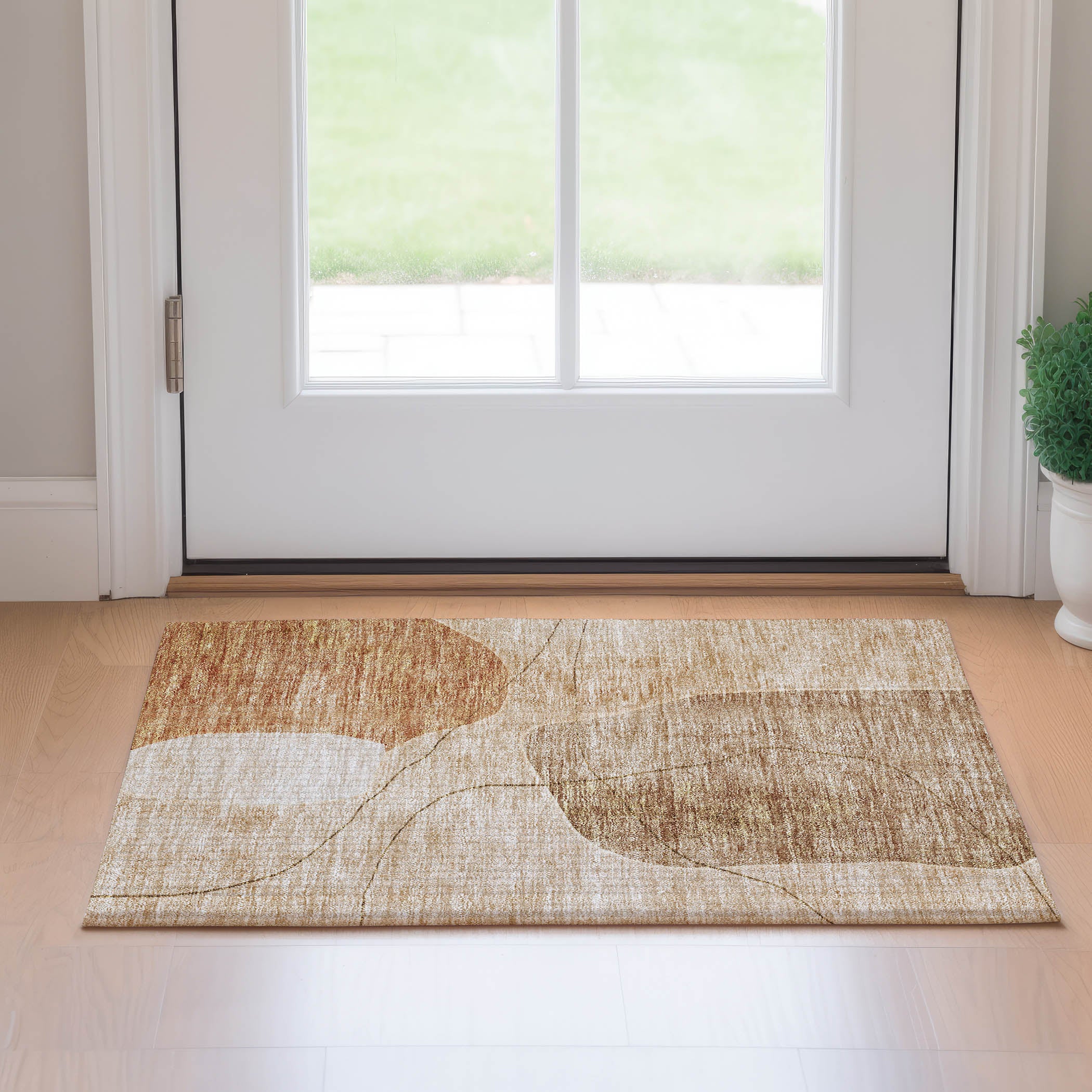 Cairo Machine Washable Transitional Paprika Orange Rug 1'8" x 2'6" #shape_Rectangle