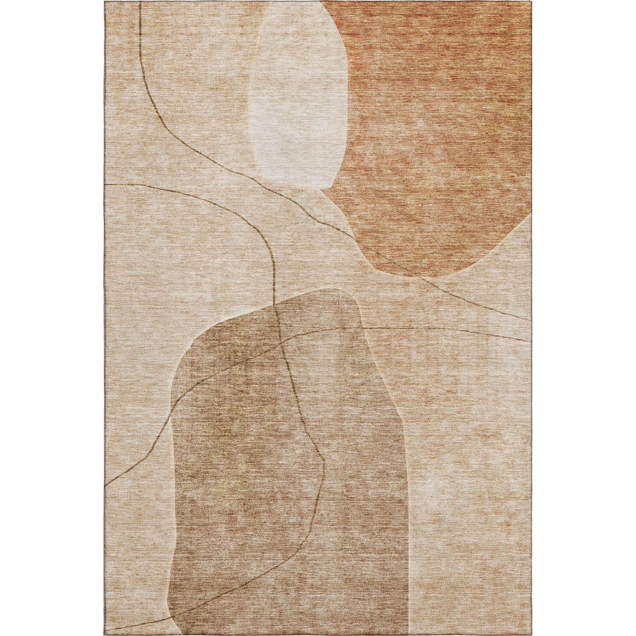 Cairo Machine Washable Transitional Paprika Orange Rug 2'6" x 3'10" #shape_Rectangle