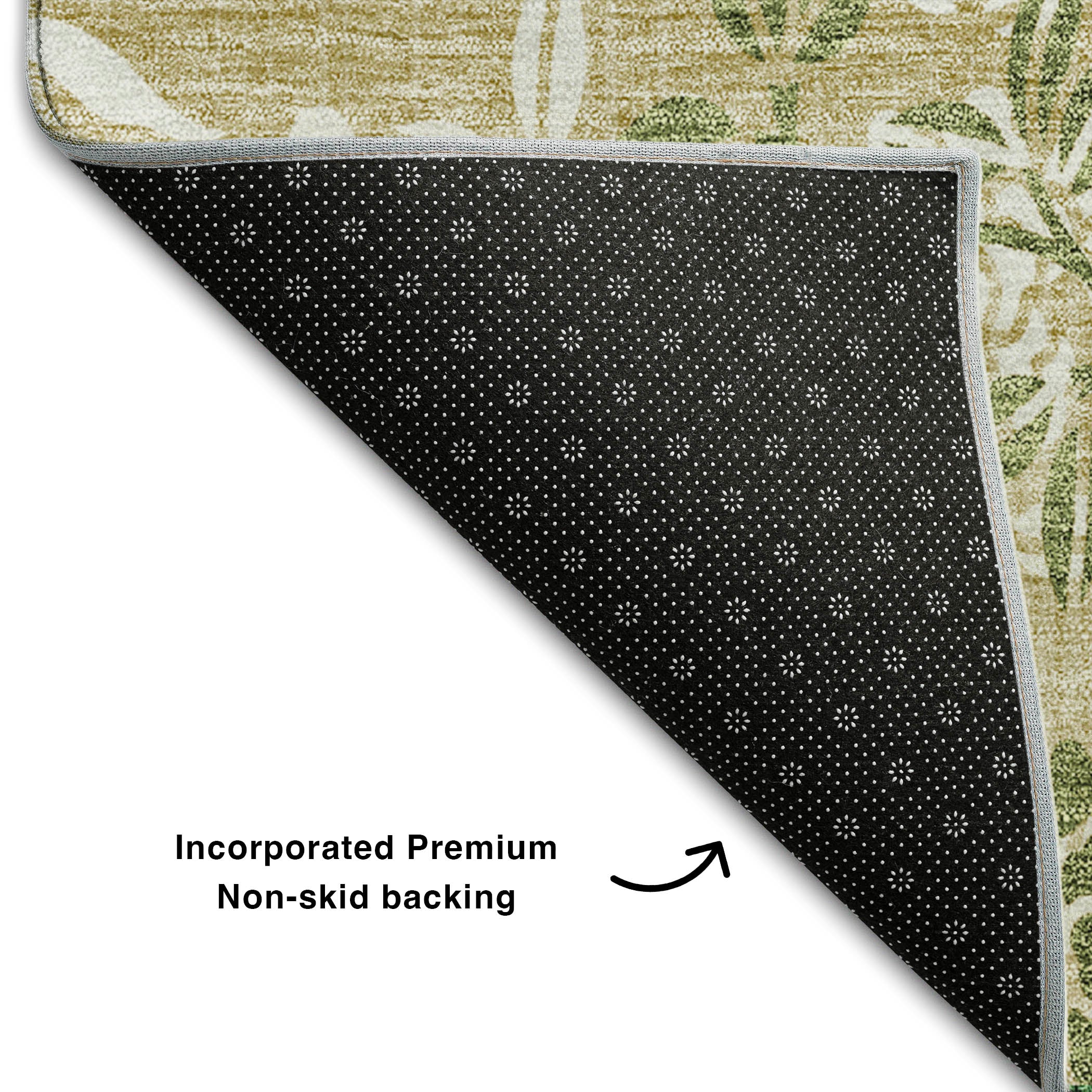 Queenstown Machine Washable Transitional Khaki Brown Rug 1'8" x 2'6" #shape_Rectangle