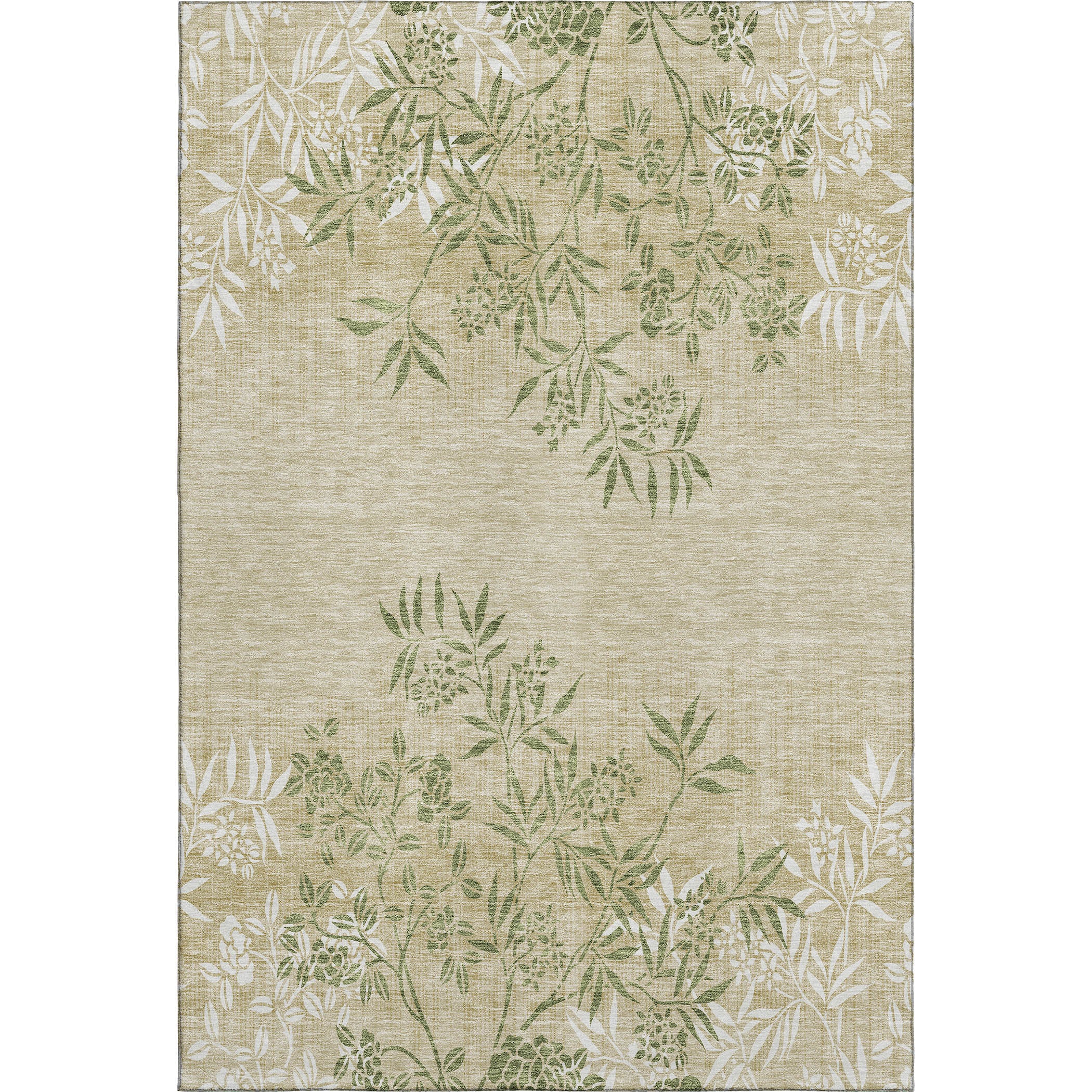 Queenstown Machine Washable Transitional Khaki Brown Rug 2'6" x 3'10" #shape_Rectangle