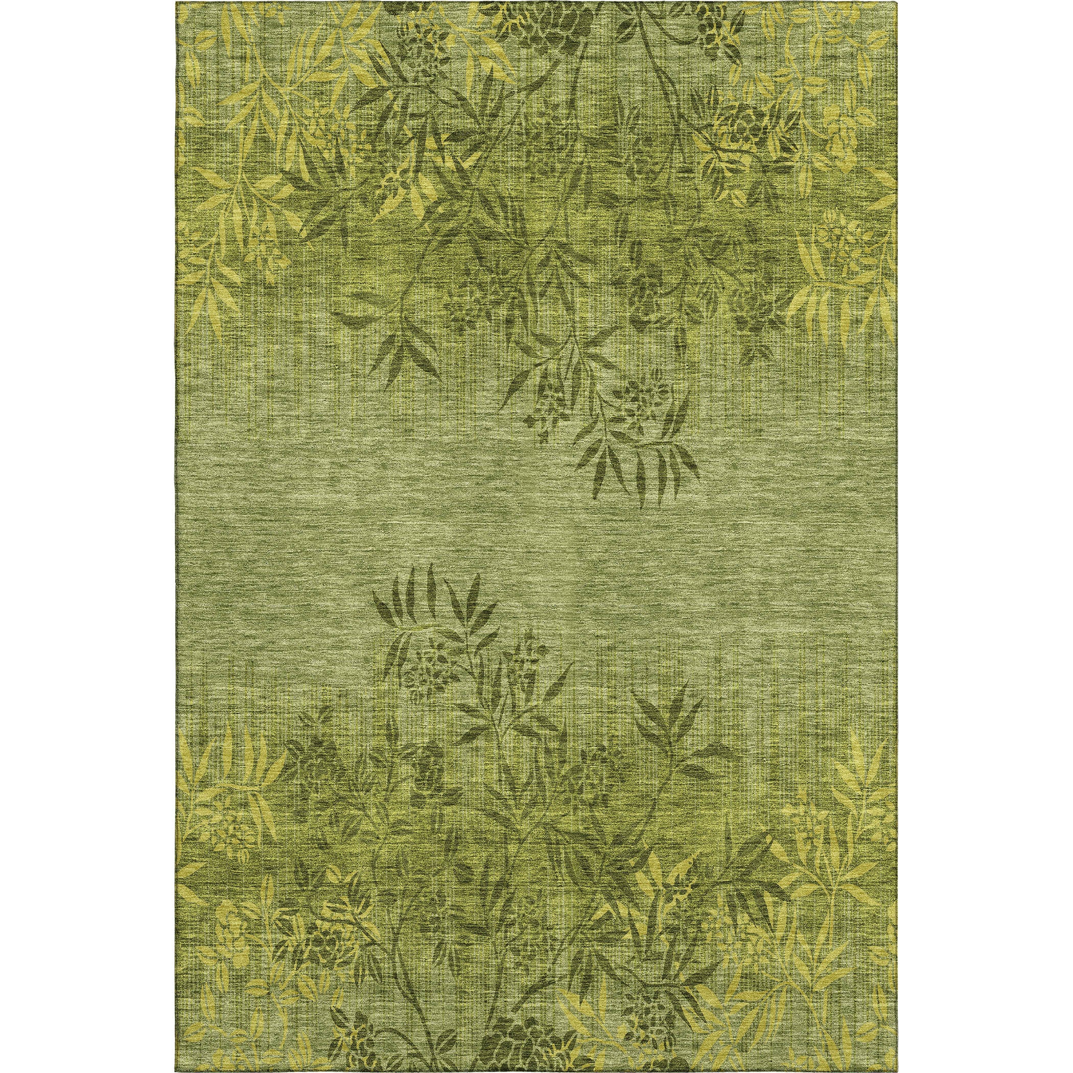 Queenstown Machine Washable Transitional Olive Green Rug 2'6" x 3'10" #shape_Rectangle