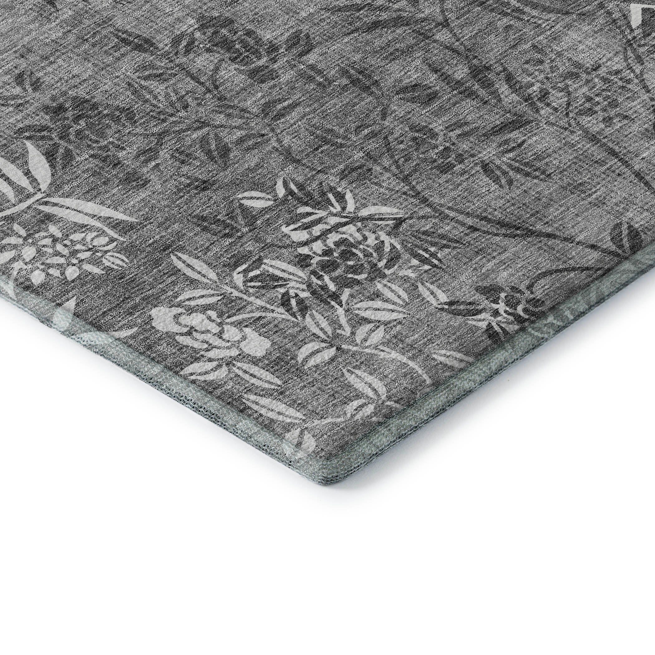 Queenstown Machine Washable Transitional Pewter Gray Rug 1'8" x 2'6" #shape_Rectangle