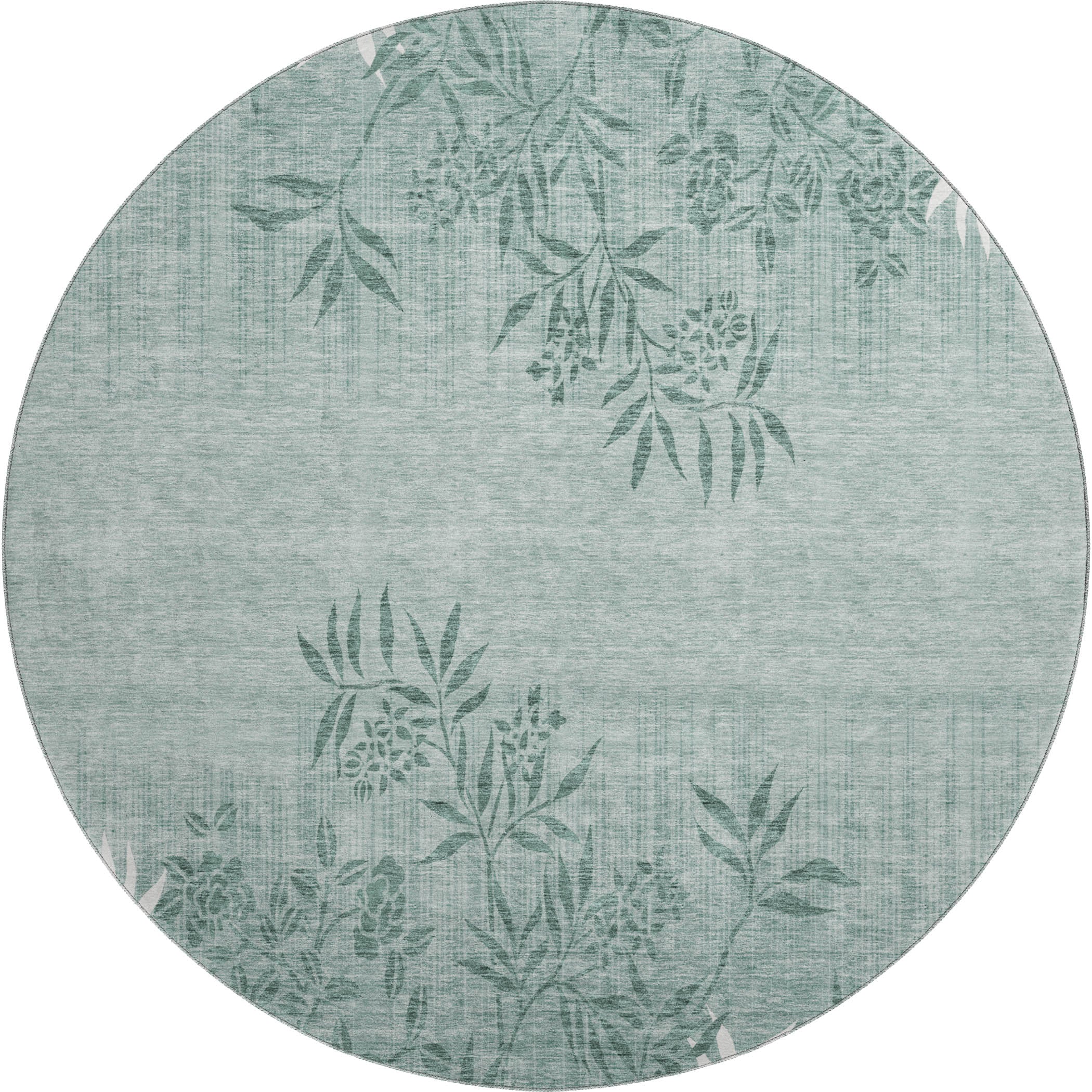 Queenstown Machine Washable Transitional Sage Green Rug 8' x 8' #shape_Round