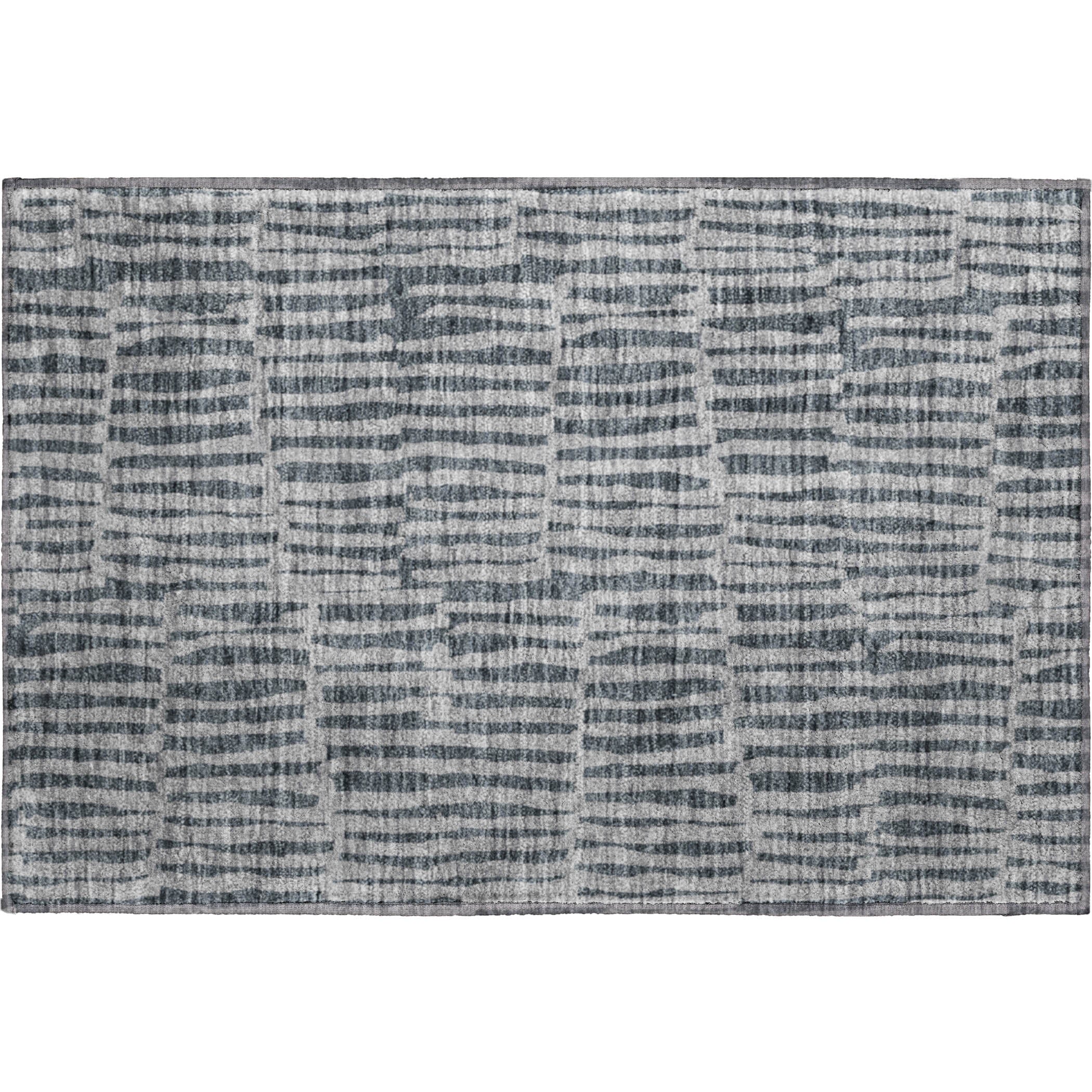 Sarajevo Machine Washable Transitional Charcoal Gray Rug 1'8" x 2'6" #shape_Rectangle