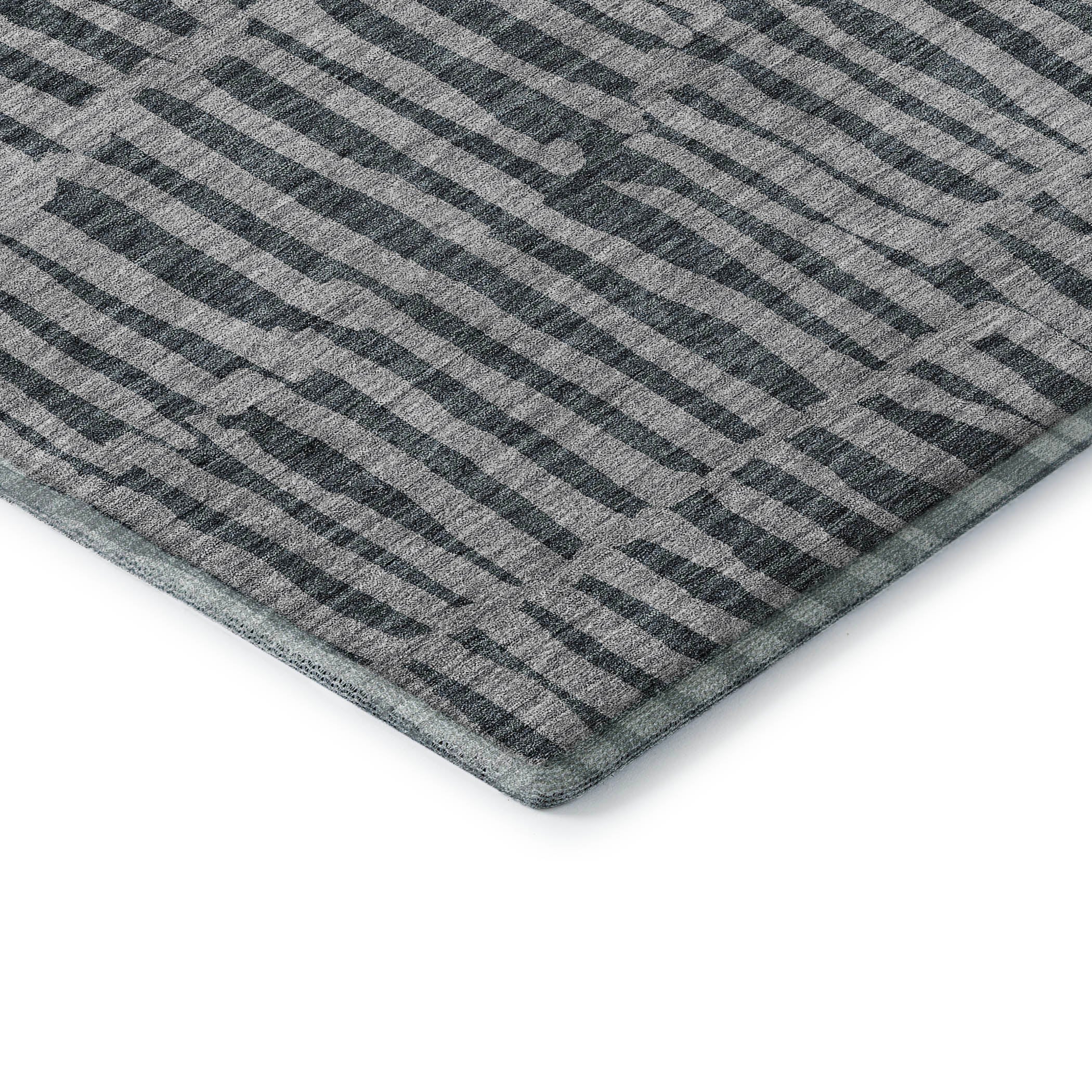 Sarajevo Machine Washable Transitional Charcoal Gray Rug 1'8" x 2'6" #shape_Rectangle
