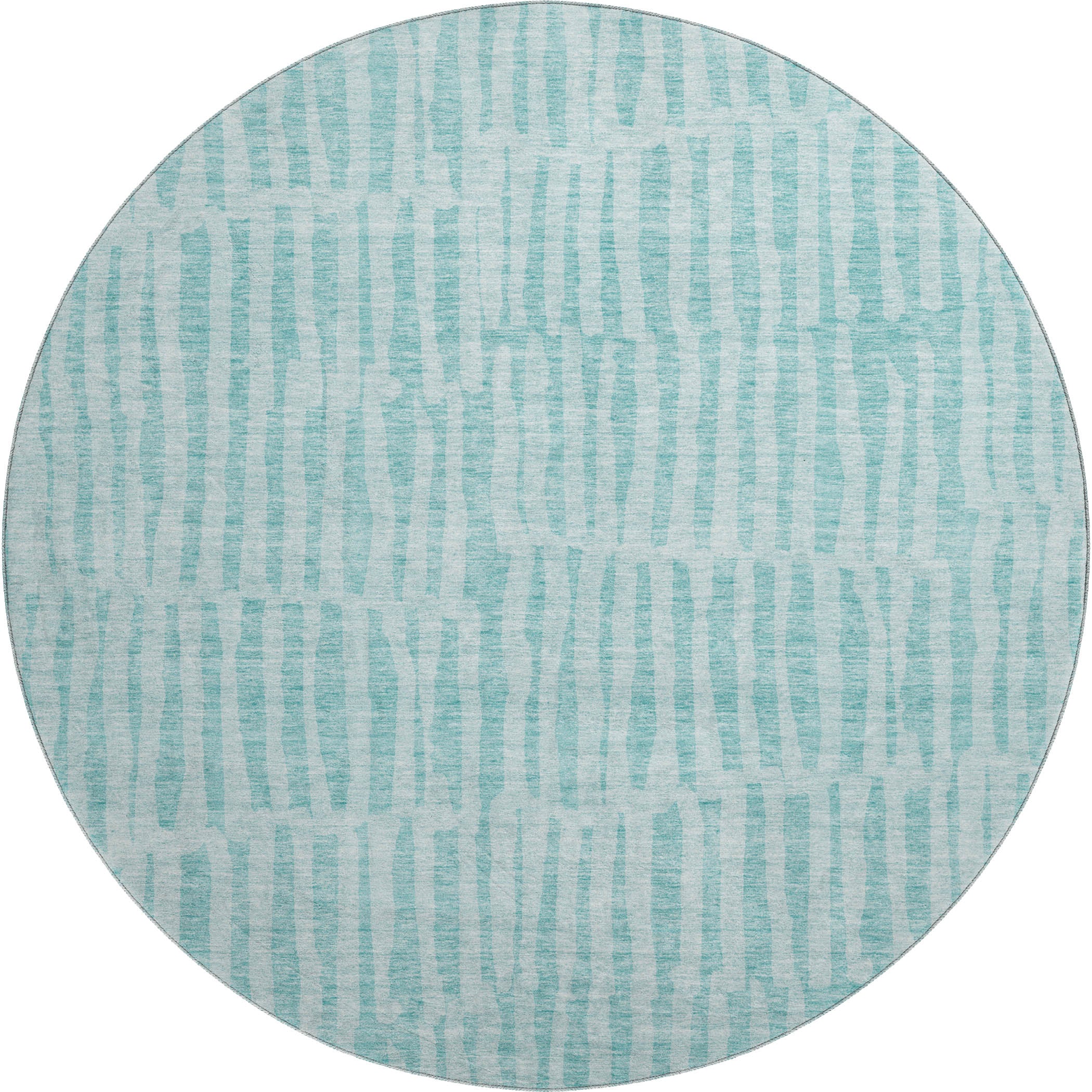 Sarajevo Machine Washable Transitional Teal Rug 8' x 8' #shape_Round